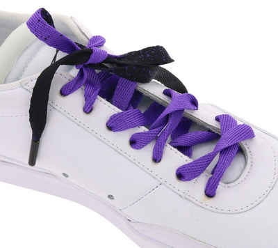 Tubelaces Schnürsenkel TubeLaces Schuhe Schnürbänder zweifarbige Schnürsenkel Schuhbänder Schwarz/Violett