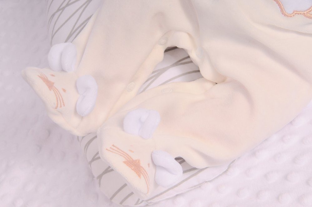 La Bortini Strampler, Jäckchen & Mütze Strampler Mütze und Shirt Baby Anzug 3Tlg 44 50 56 62 68 in Creme, weich, sanft