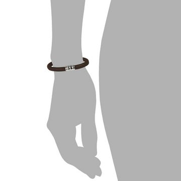 SilberDream Silberarmband SilberDream Nappa Leder Armband braun 21cm (Armband), Unisex Armband, ca. 21cm aus 925 Sterling Silber, Farbe: dunkelbraun