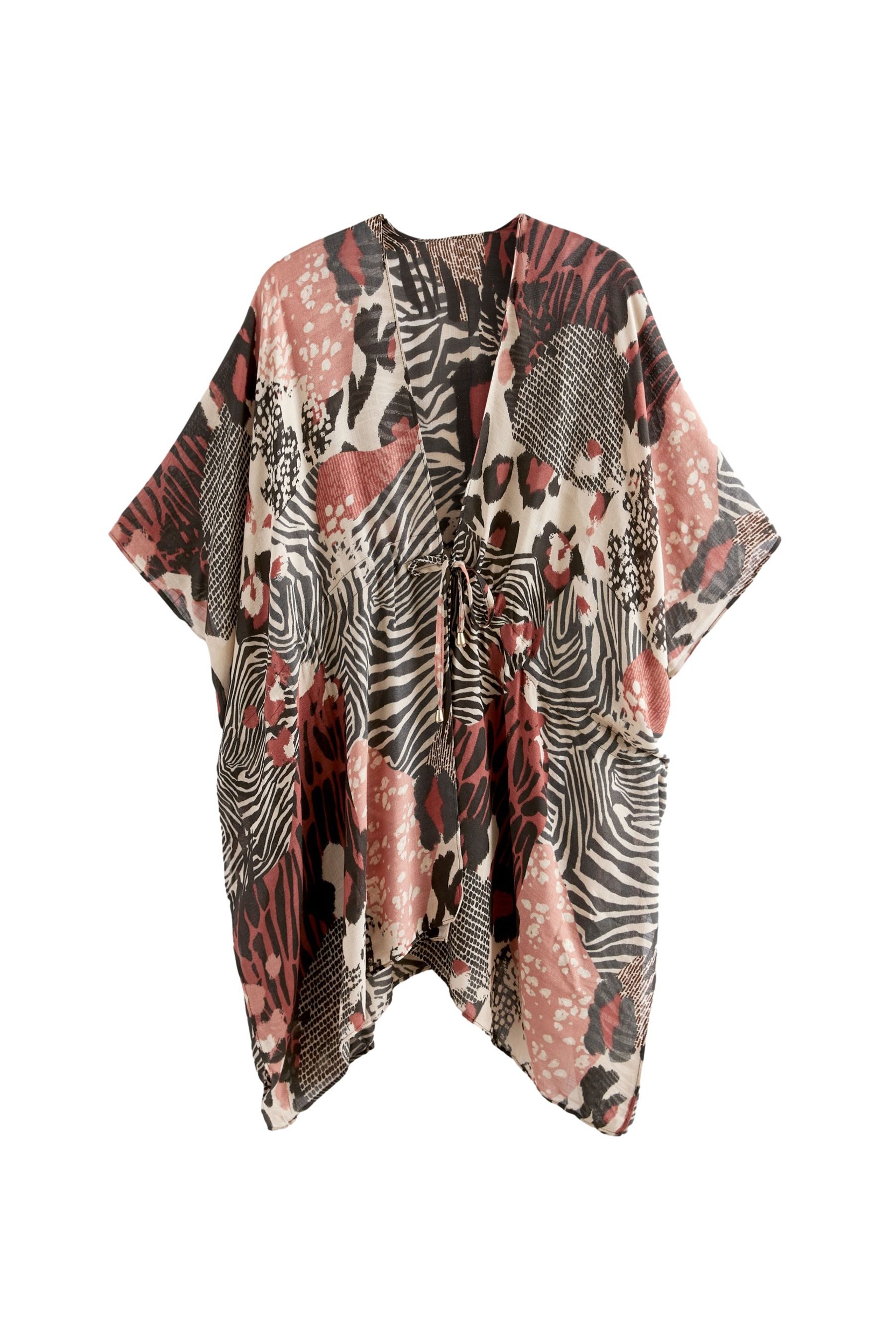 Next Strandkleid Langer Kimono mit Bindegürtel günstig online kaufen