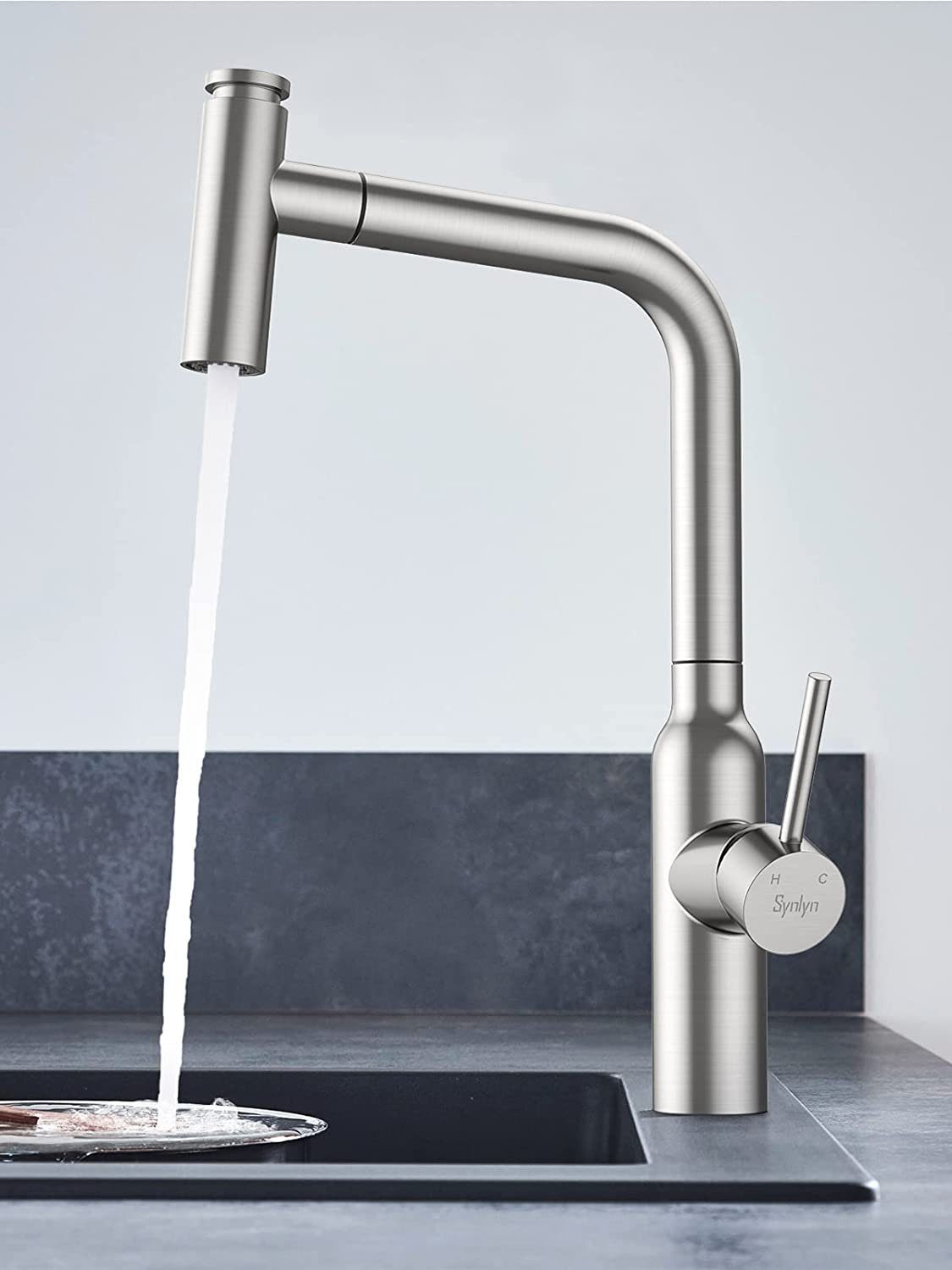 Synlyn Küchenarmatur BC309 (Touch Sensor Wasserhahn, Ausziehbar Küchenarmat günstig online kaufen