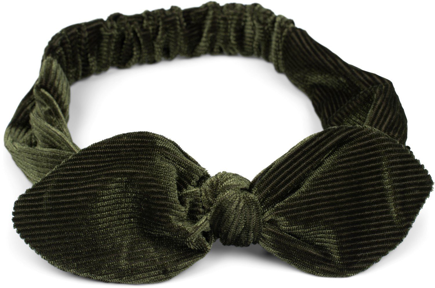 styleBREAKER Haarband, 1-tlg., Cord Haarband mit Schleife Dunkelgrün