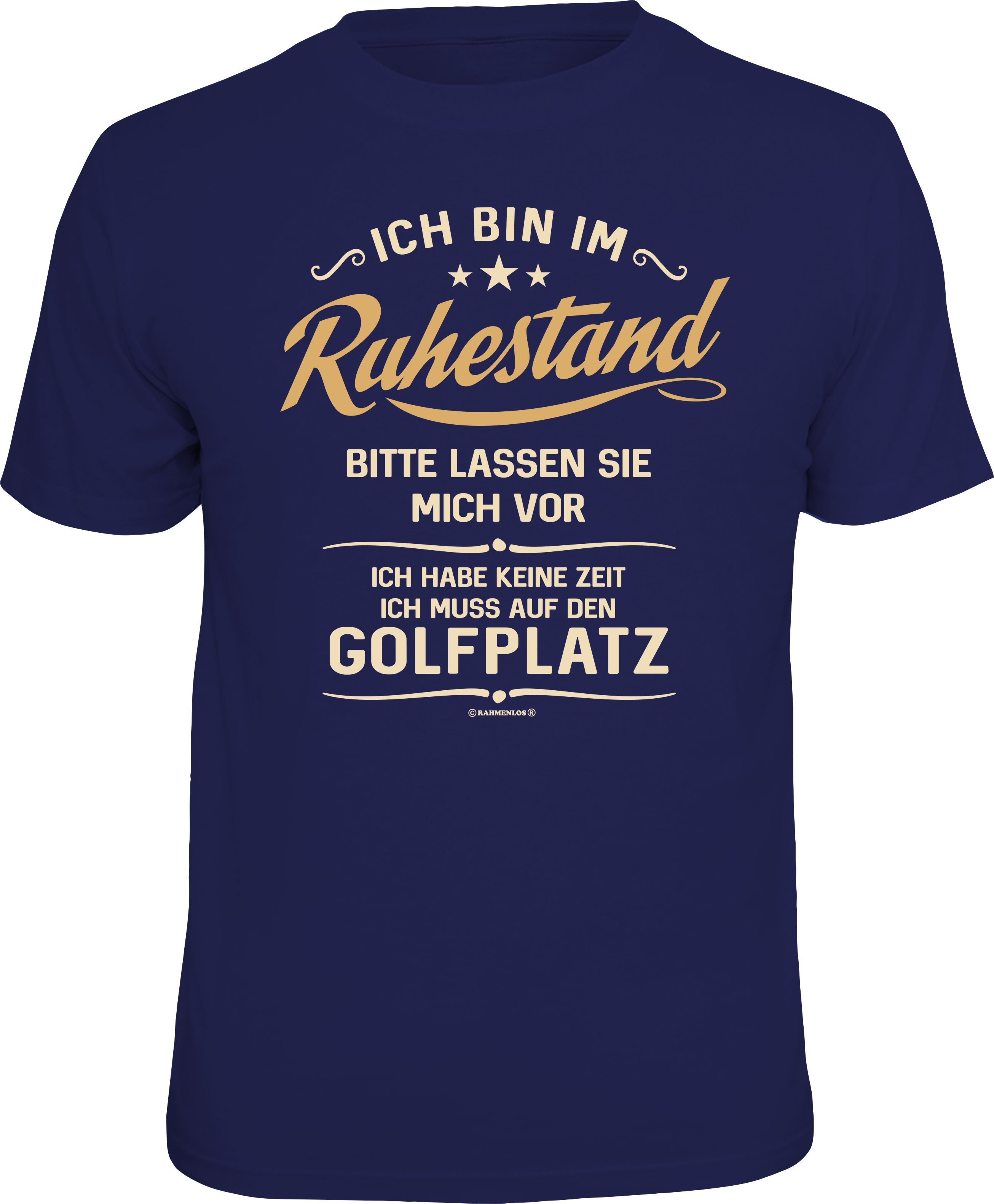 RAHMENLOS® T-Shirt für den golfenden Rentner unter Zeitdruck: Bitte lassen Sie mich vor