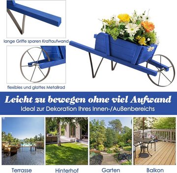KOMFOTTEU Blumenständer Blumenwagen, mit Metallrad, Schubkarren-Dekoration