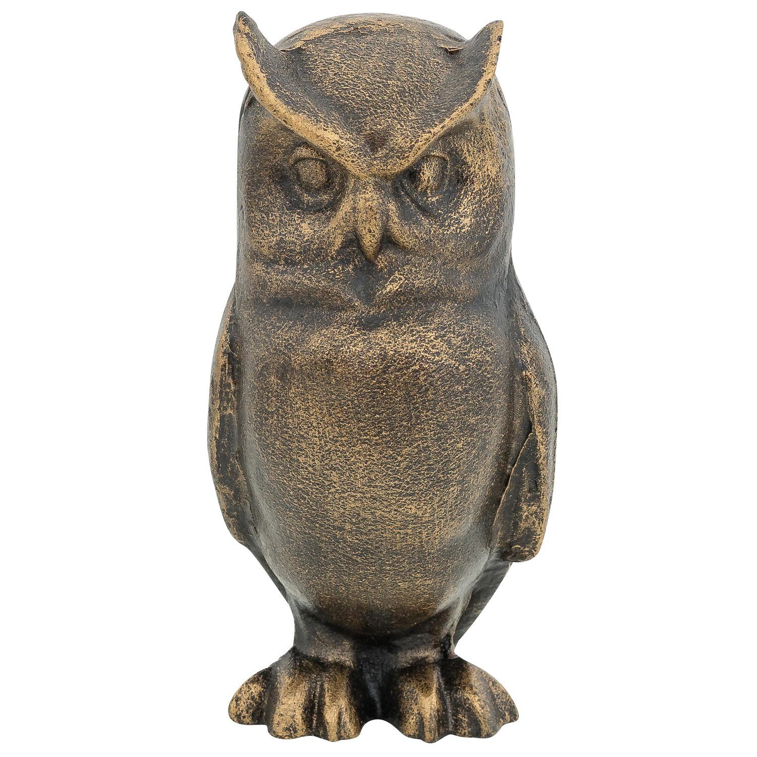 Dekoobjekt Figur Eule Kauz Uhu Vogel Skulptur Eisen Dekoration Antik-Stil 16cm
