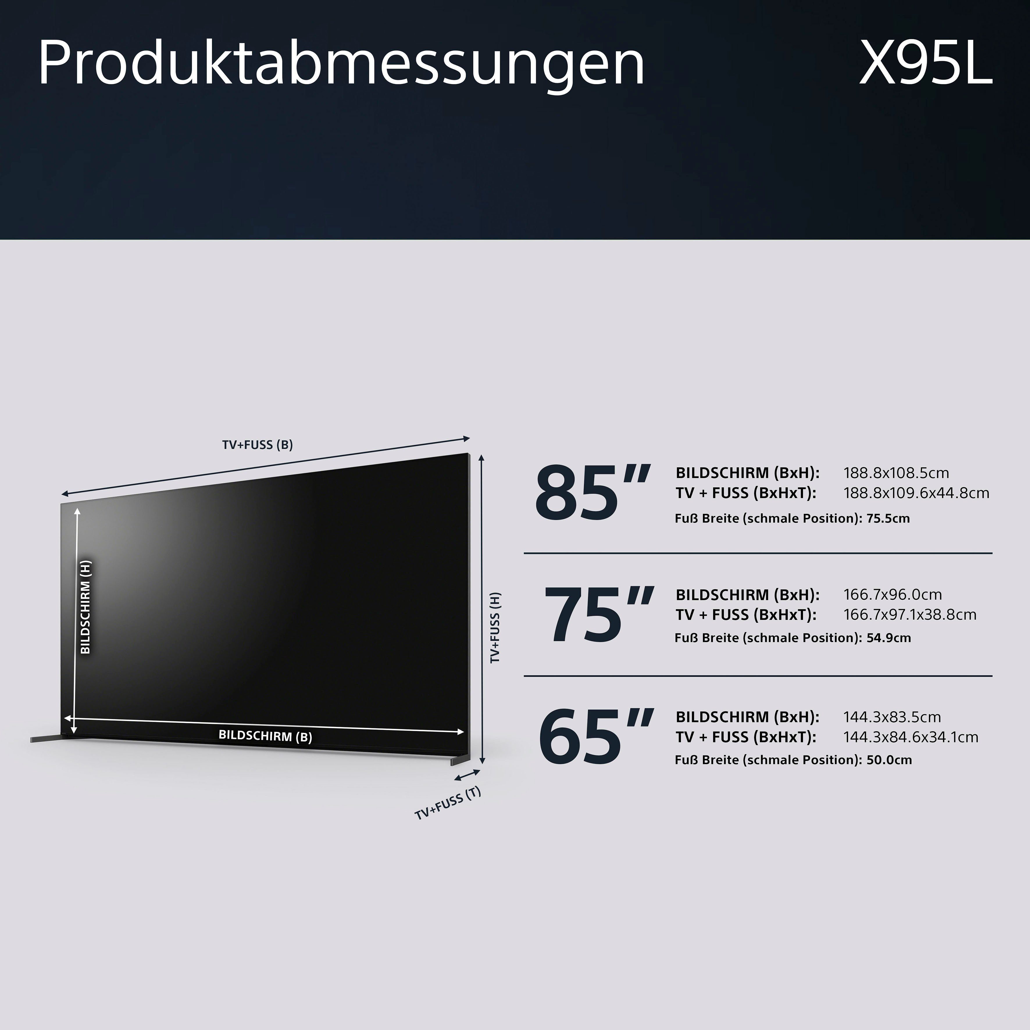 Google TV, TRILUMINOS Zoll, 4K Mini-LED-Fernseher XR-75X95L cm/75 Smart-TV, HD, (189 Sony mit PRO, exklusiven BRAVIA PS5-Features) CORE, Ultra