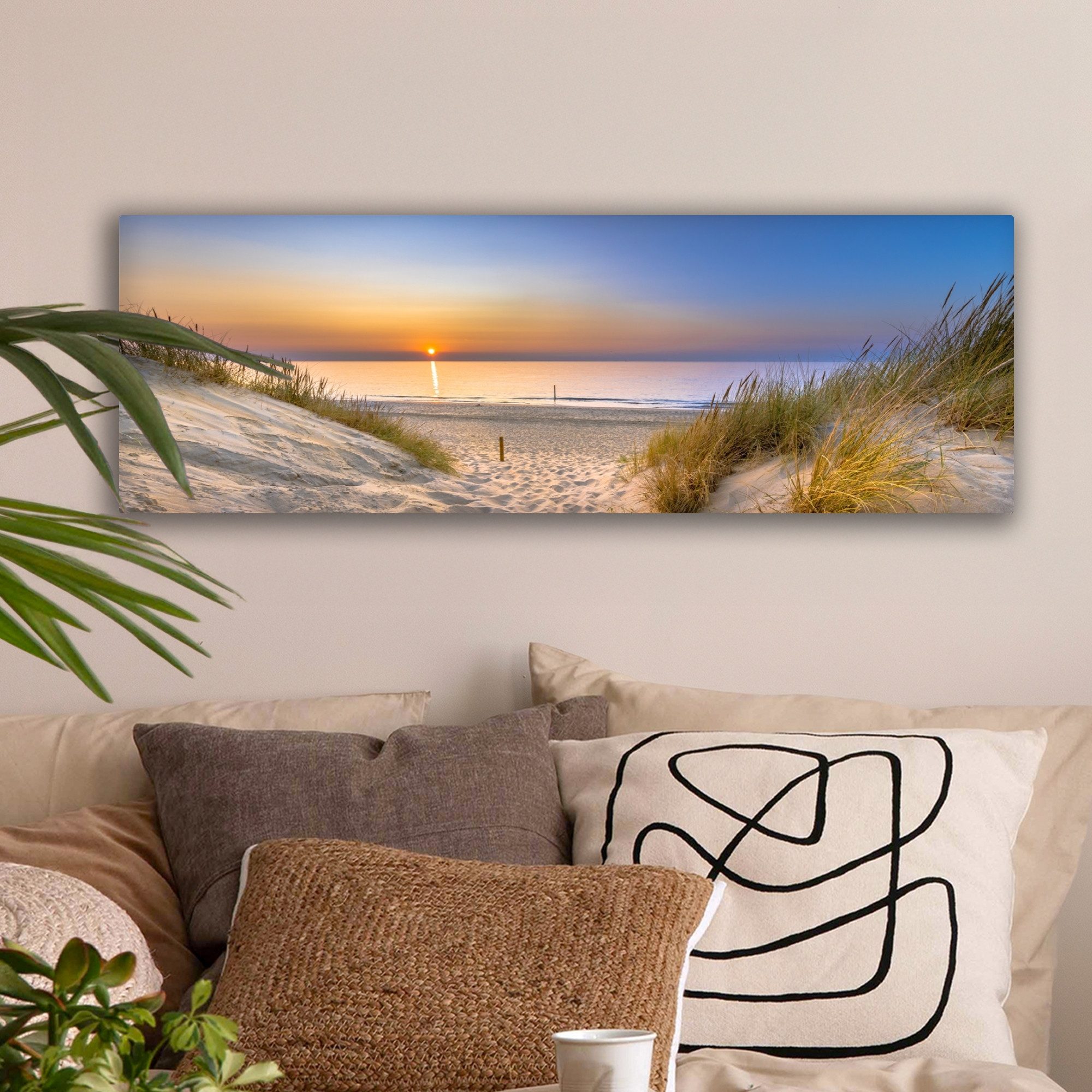 OneMillionCanvasses® Leinwandbild Panorama Düne - Sonnenuntergang - Horizon günstig online kaufen