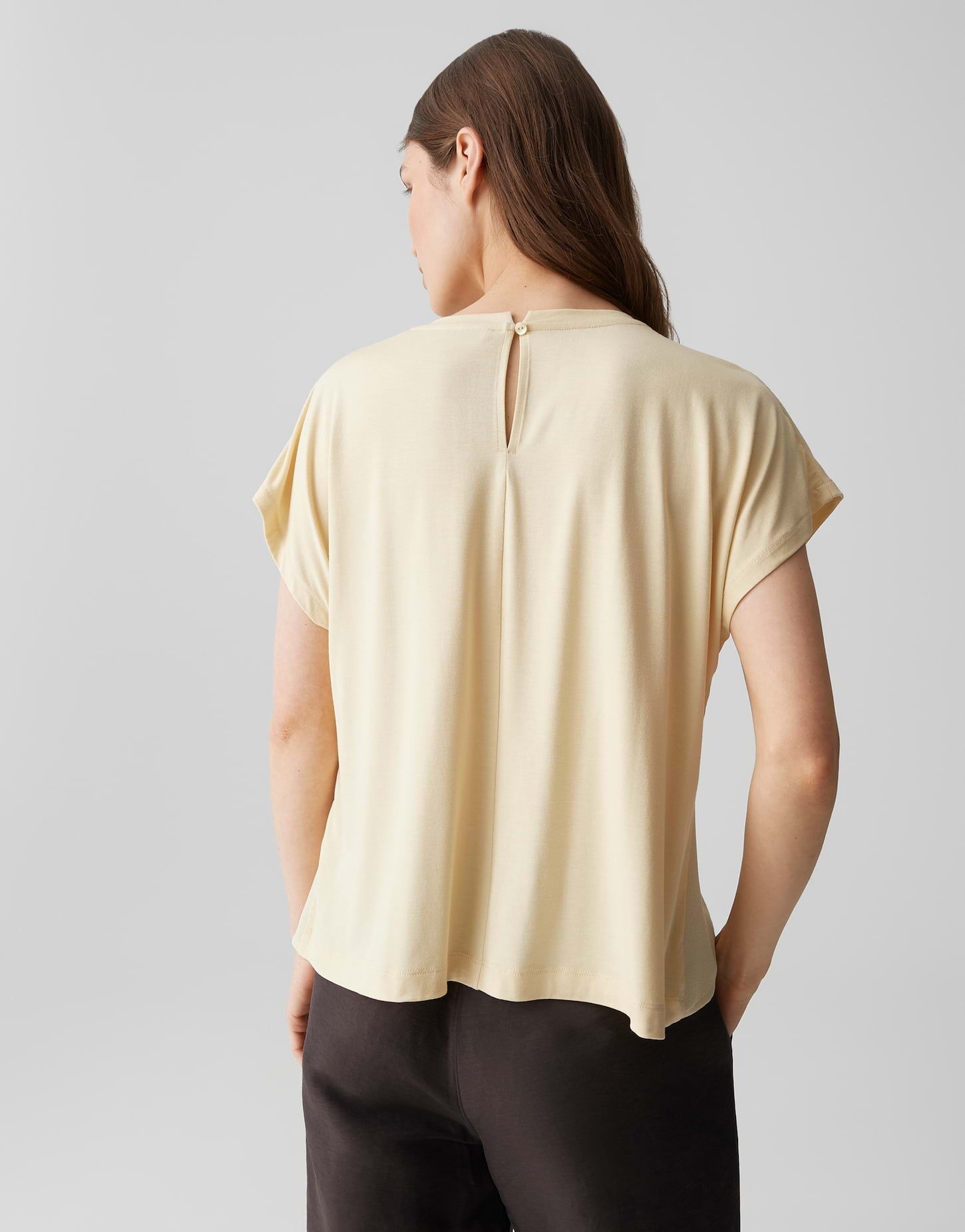 OPUS Kurzarmshirt SIFEM mit dezenter Struktur Shirt Loose Fit Justierbare Kordel für eine variabel definierte Silhouette