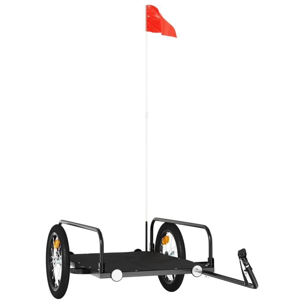 vidaXL Fahrradlastenanhänger Fahrradanhänger Schwarz 126x63x34 cm Eisen