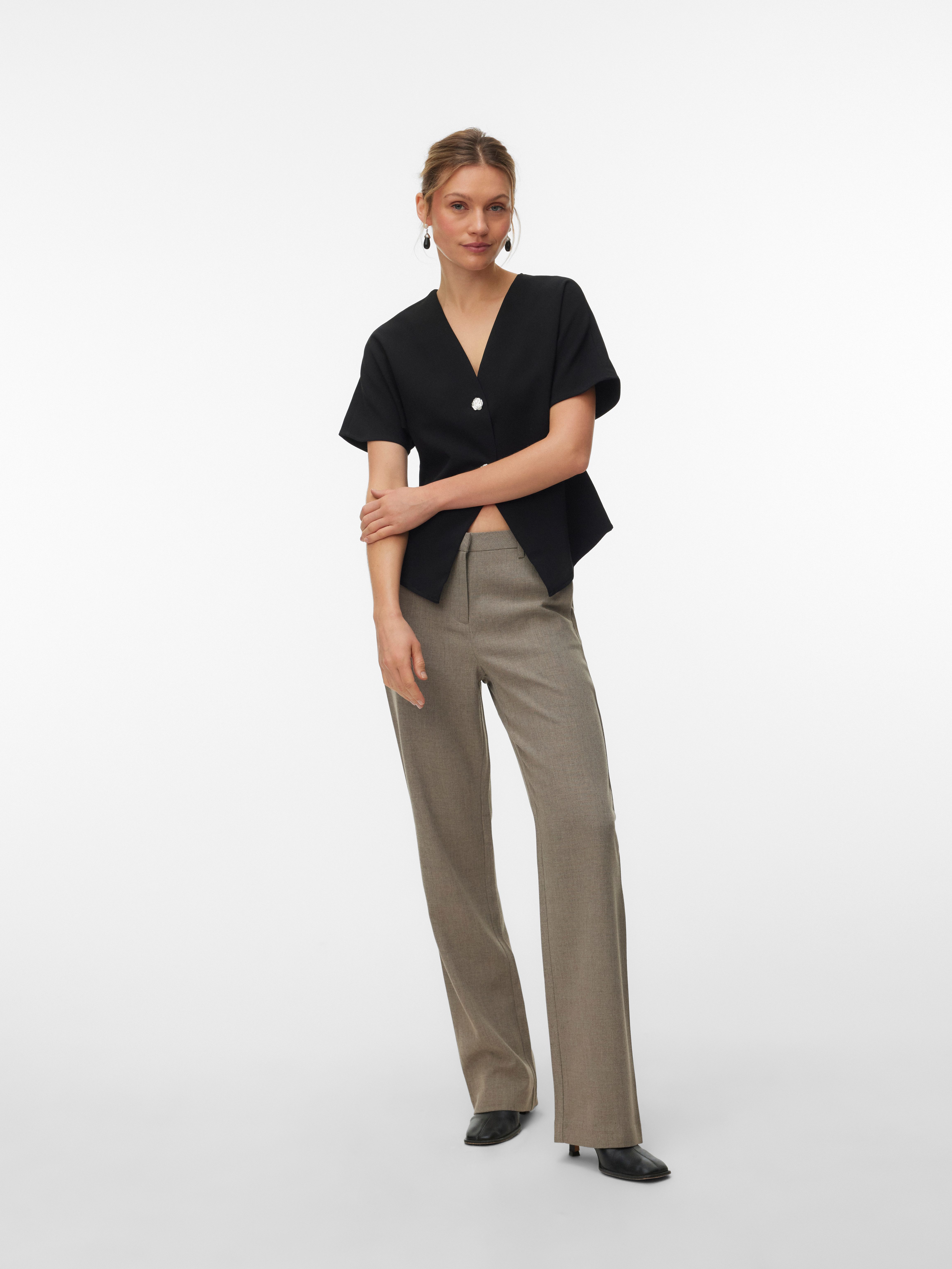Vero Moda Anzughose VMZAMIRA BESTIE MW STRAIGHT PANT NOOS
