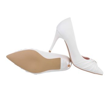 Ital-Design Damen Abendschuhe Elegant High-Heel-Pumps Pfennig-/Stilettoabsatz High Heel Pumps in Weiß