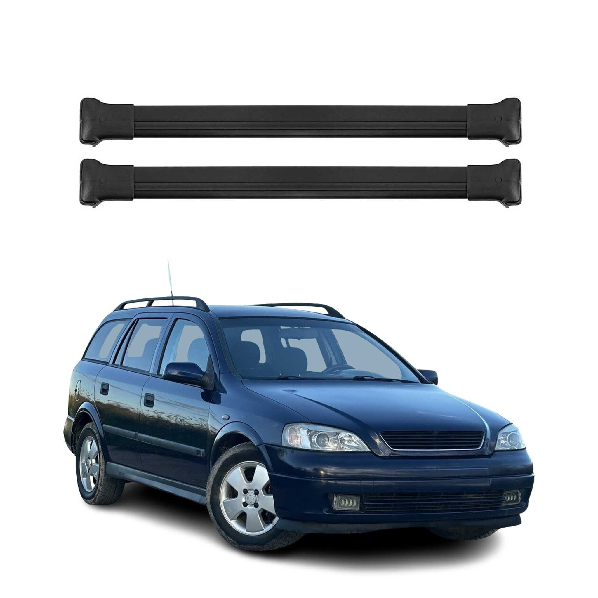 OMAC Dachträger Gepäckträger für Opel Astra G Caravan 1998-2004 Aluminium Schwarz (2-St), Wasserbeständig,Abnehmbar,Multifunktional,Leichtgewichtig