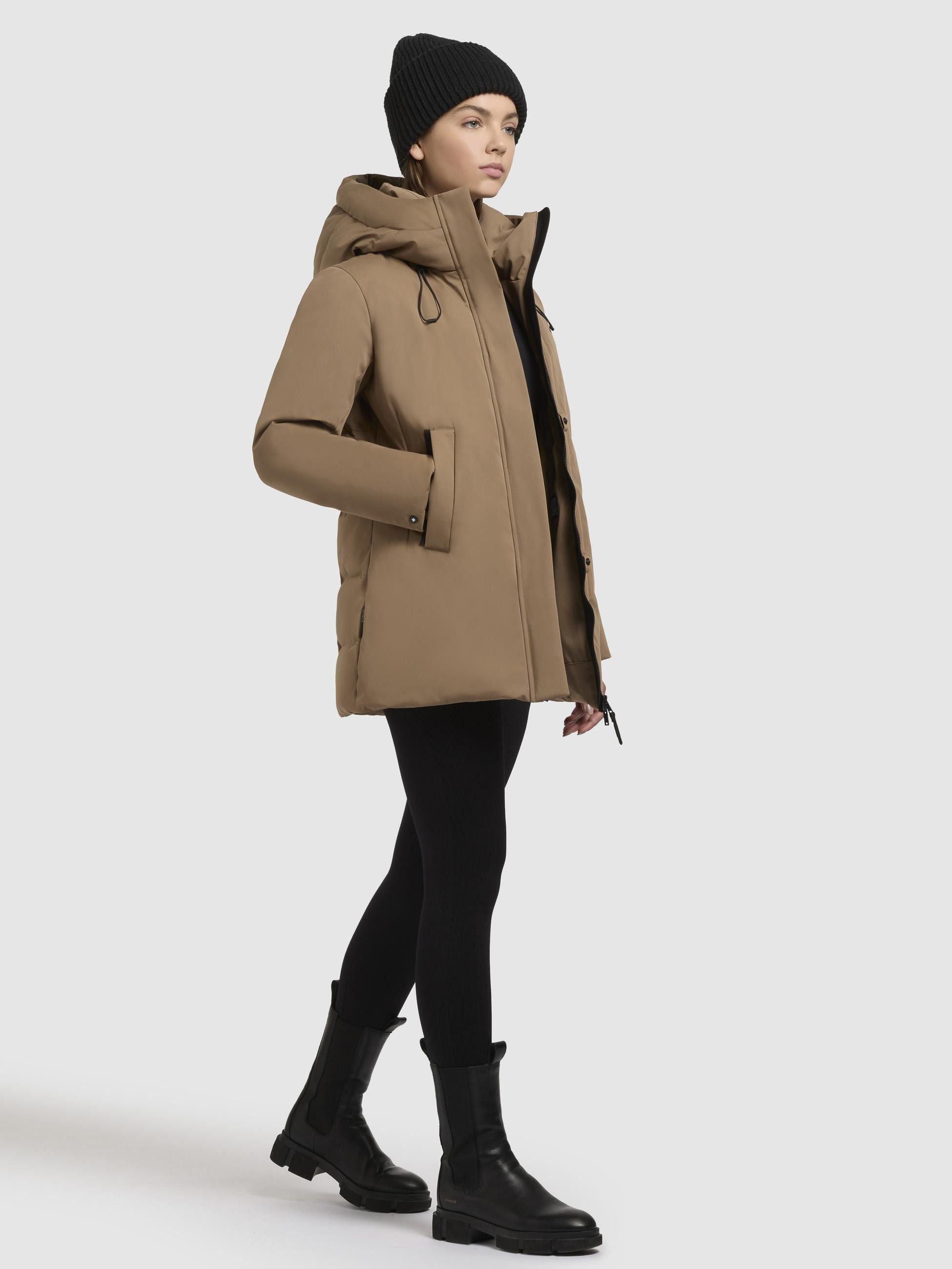 khujo Winterjacke Palla-YM Damen Wintermantel mit verstellbarer Kapuze