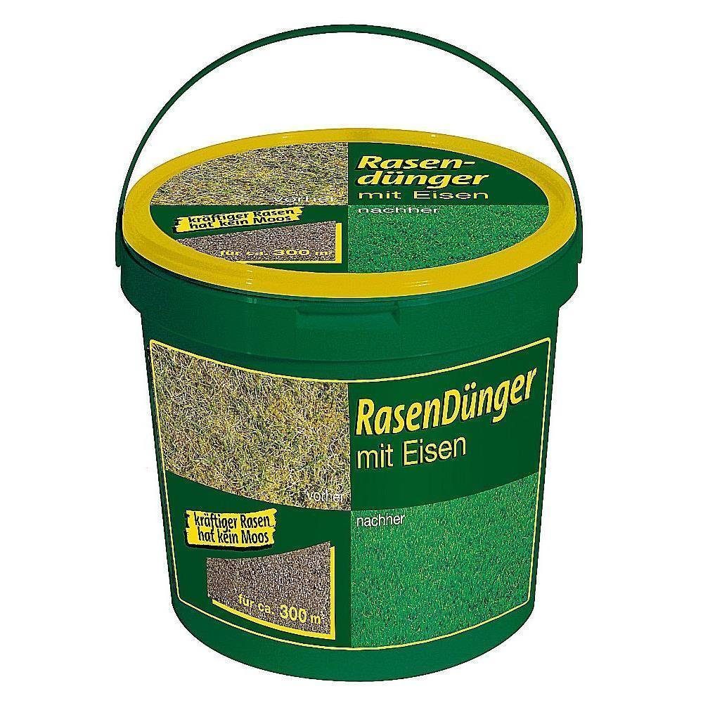 Gärtner's Rasendünger mit Eisen Eisensulfat im Eimer 9 kg für 300 qm