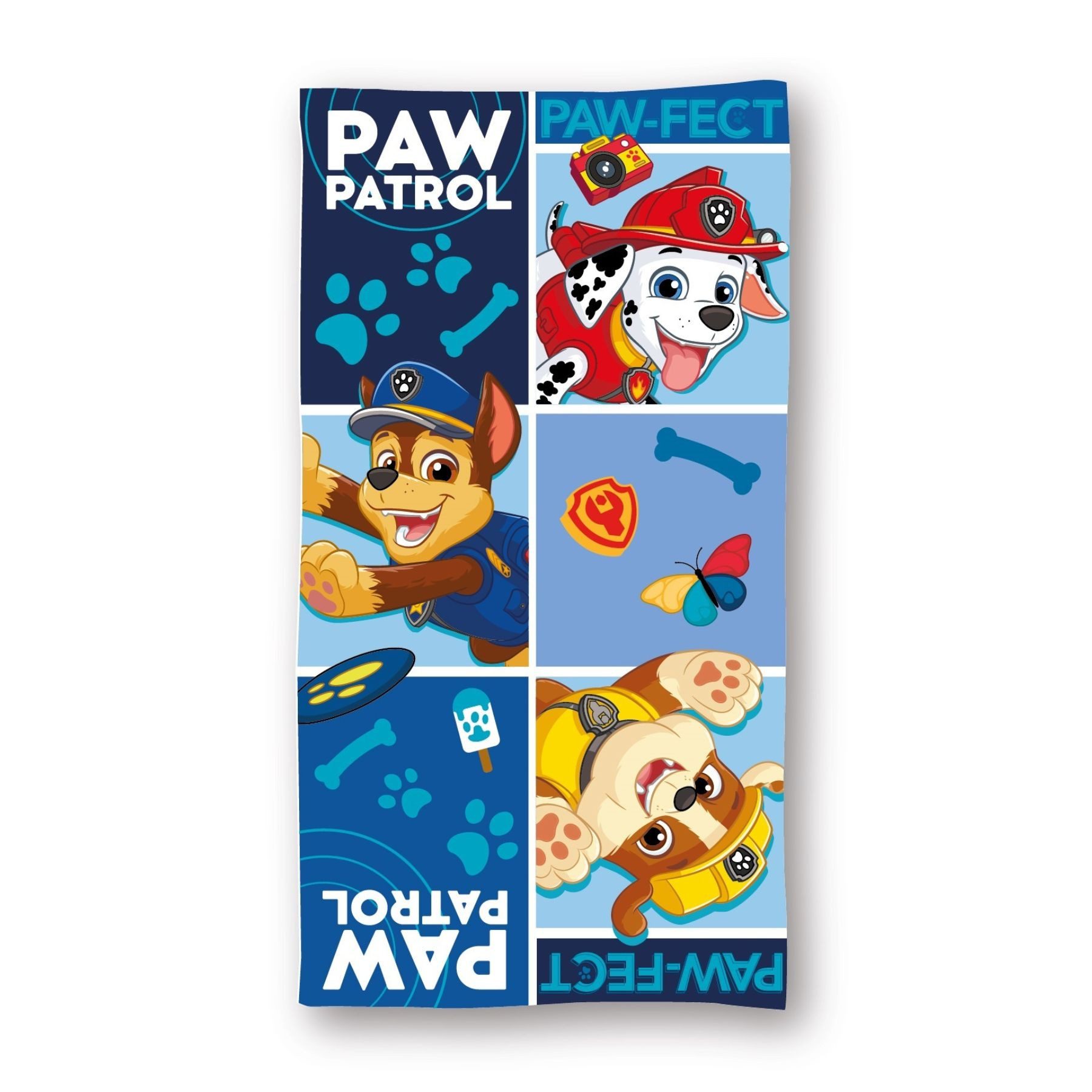 PAW PATROL Strandtuch Mikrofaser Badetuch Blau 70 × 140 cm Strand Handtuch, (Packung)