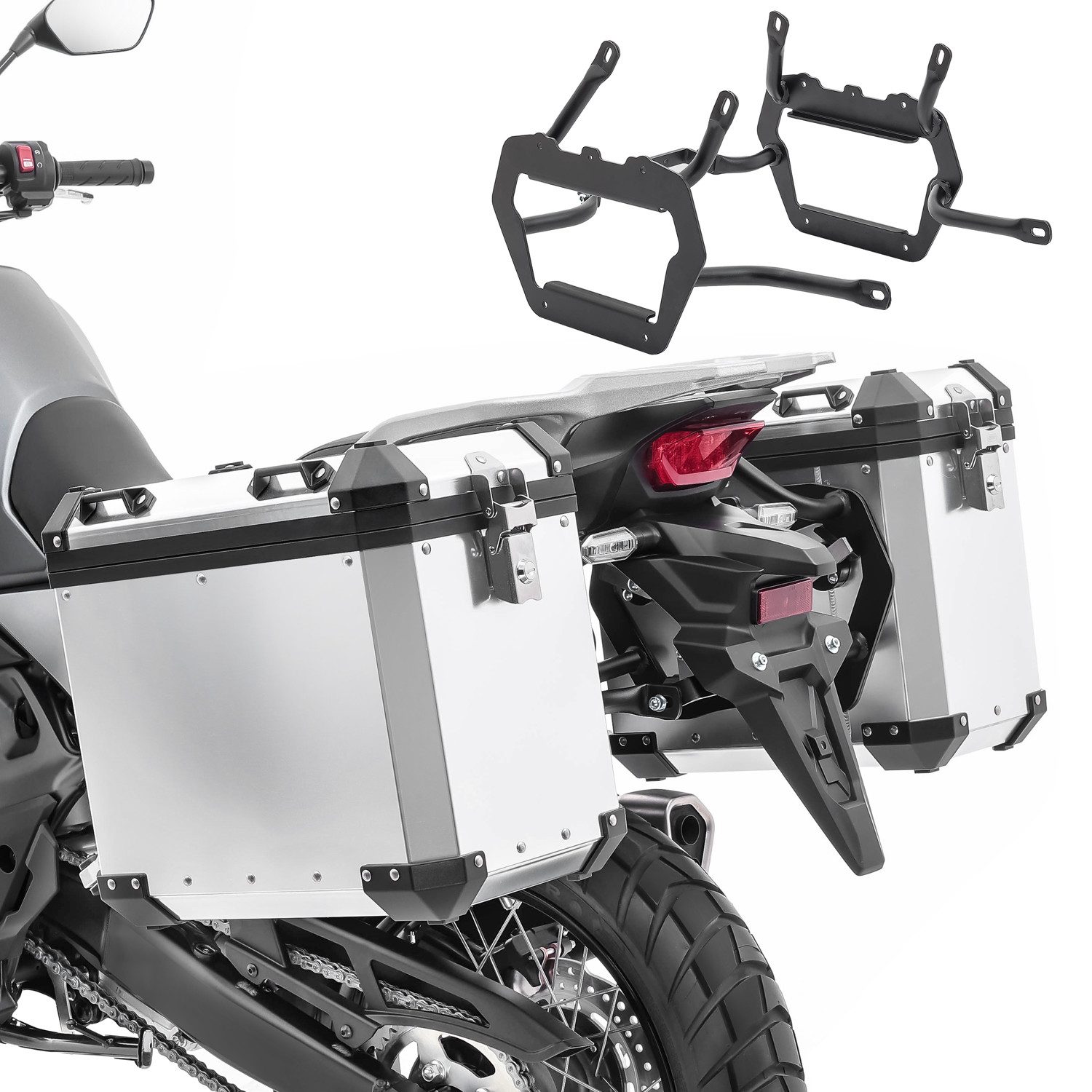 Bagtecs Kofferset Set Alukoffer + Kofferträger passend für Honda Transalp XL 750 23-26 A