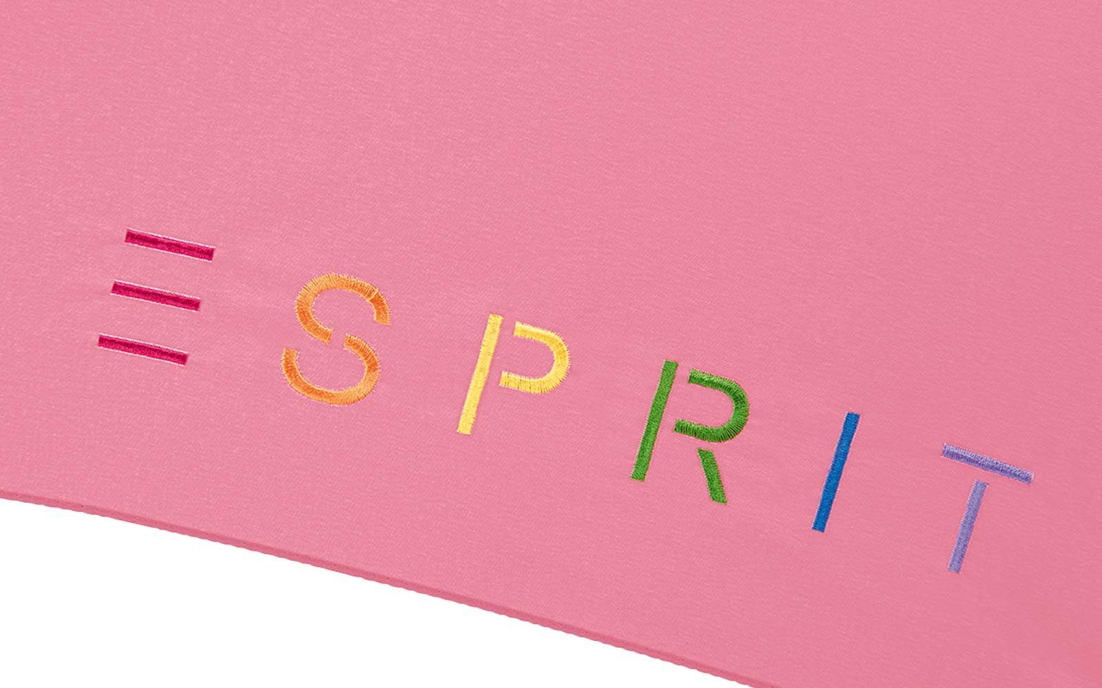 Esprit Stockregenschirm Damen-Regenschirm Colorful Logo, bunt bedruckt mit Esprit-Schriftzug