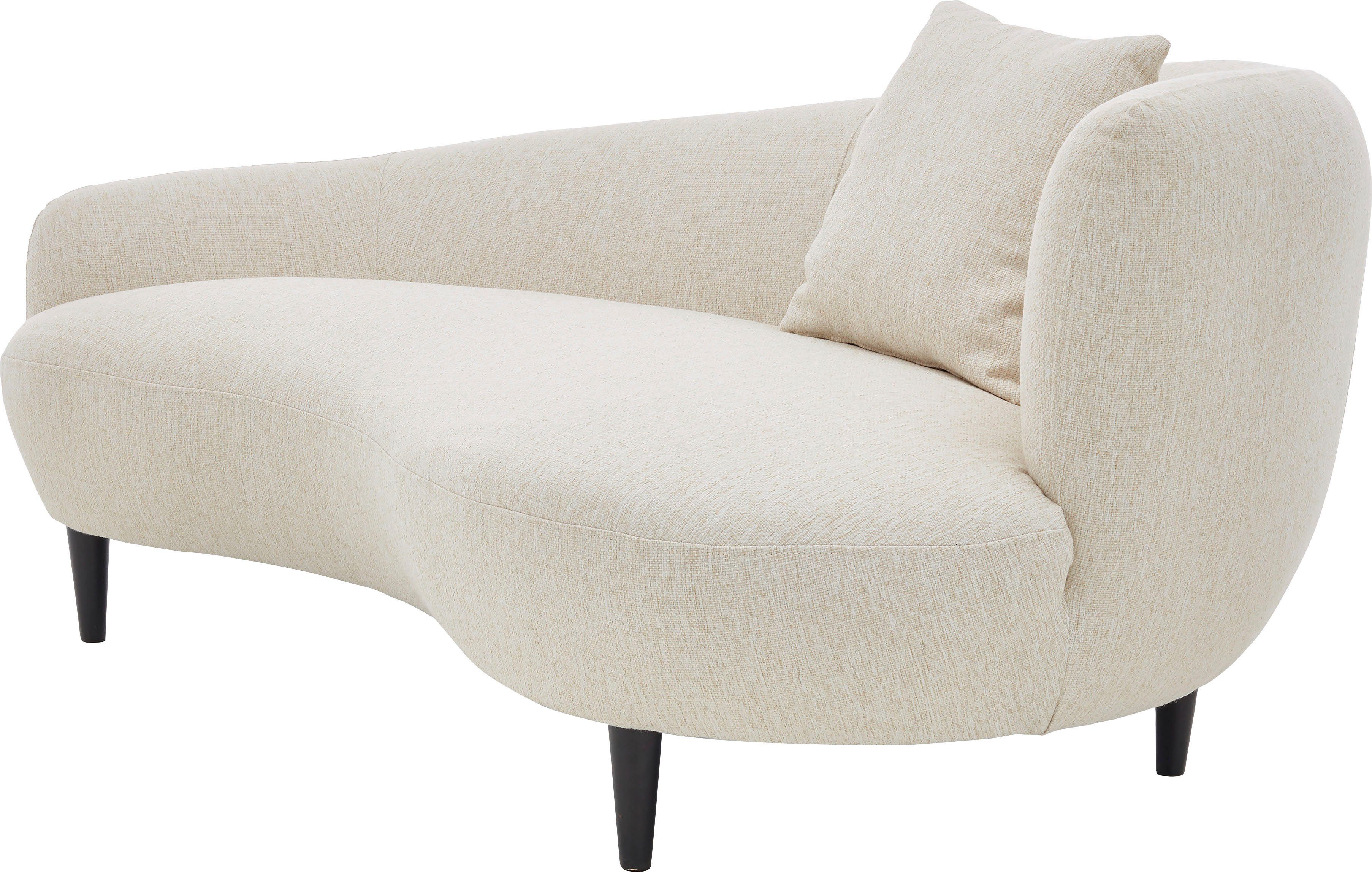 Nierenform-Sofa home ATLANTIC mit Chaiselongue collection Olivia, Originalbezug im Zierkissen