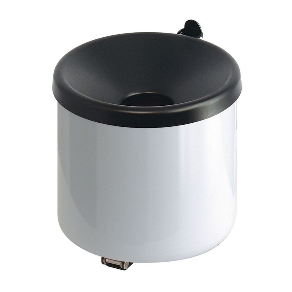 PROREGAL® Aschenbecher Runder feuerlöschender Wandaschenbecher aus Metall, Mit Kippvorrichtung 2 Liter HxØ 16x16cm