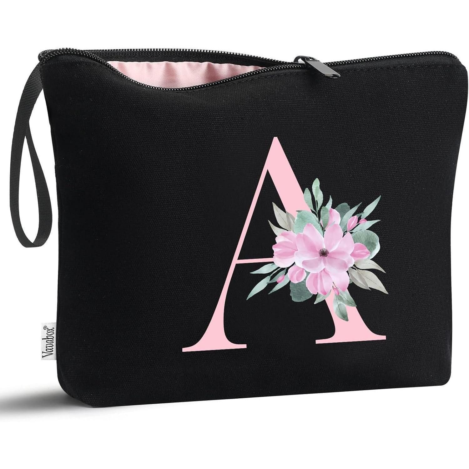 Kosmetiktasche Kosmetiktasche Personalisierte Geburtstagsgeschenke Frauen A Schwarz A