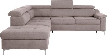 exxpo - sofa fashion Ecksofa Florenz, L-Form, wahlweise mit Bettfunktion