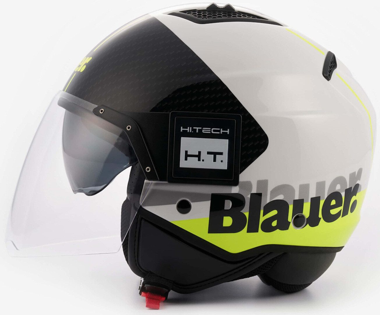 Blauer Motorradhelm BET Urban Jethelm, integriertes Sonnenvisier