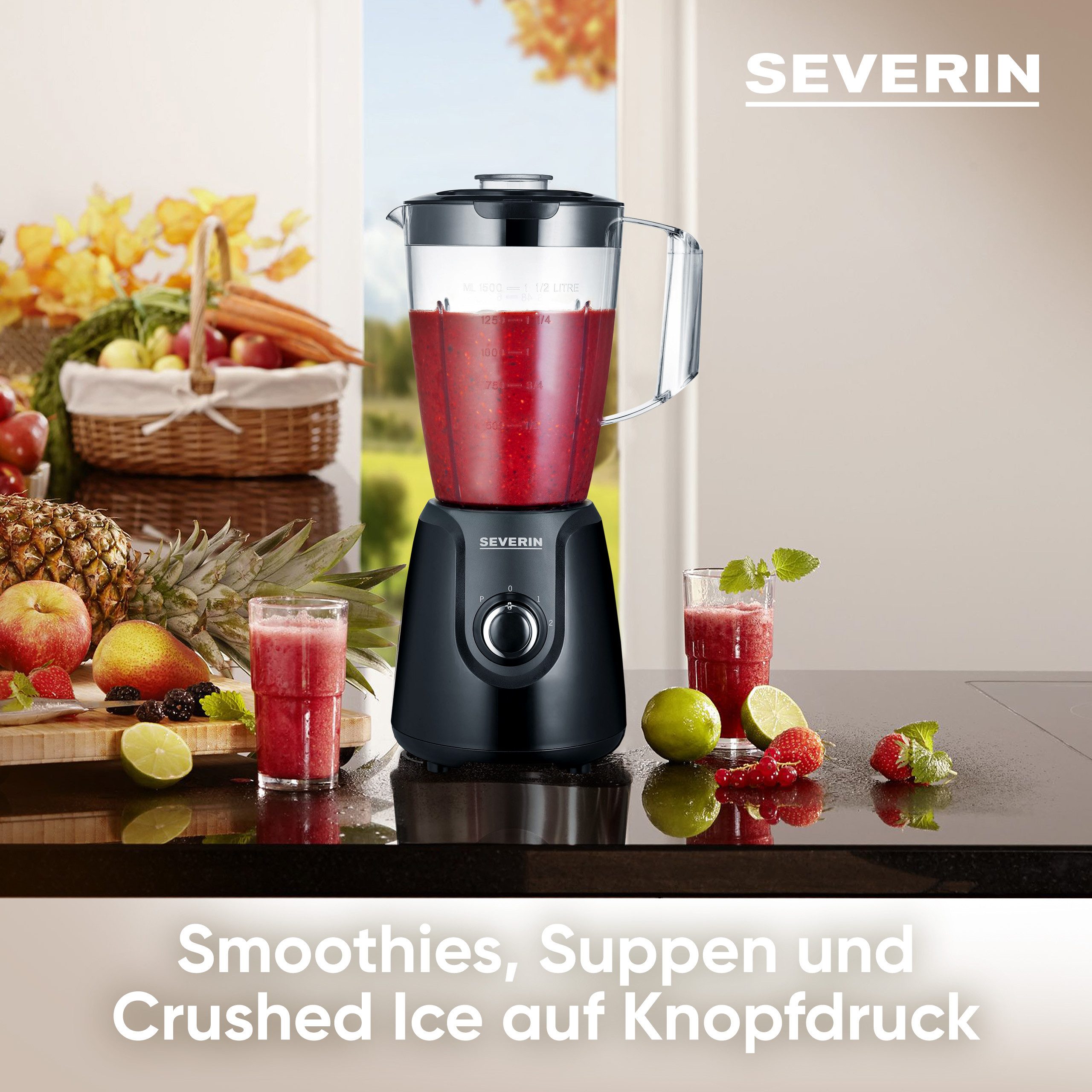 Severin Standmixer SM 3707, 600 W, frischer Vitamingenuss auf Knopfdruck
