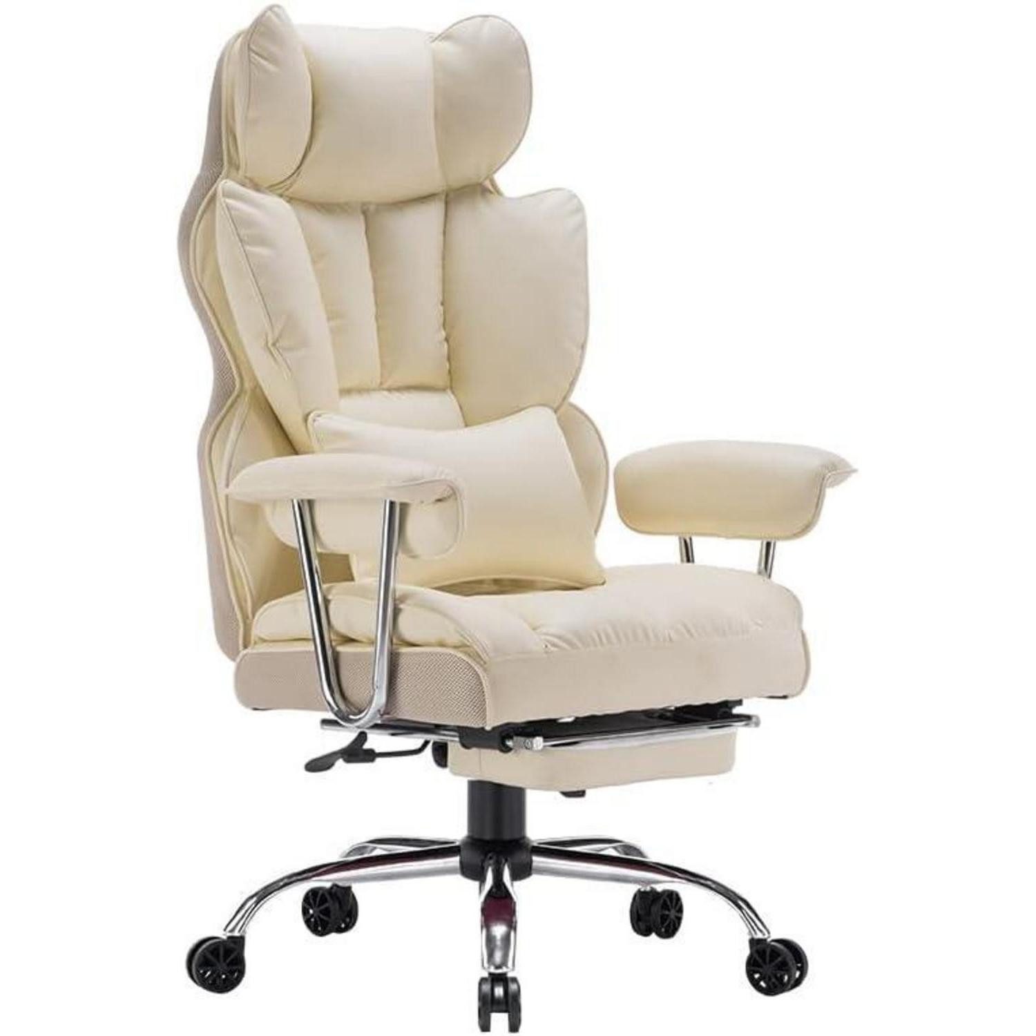 LuxusKollektion Bürostuhl Efomao Bürostuhl ergonomisch PU Leder Chefsessel 200 kg Fußstütze