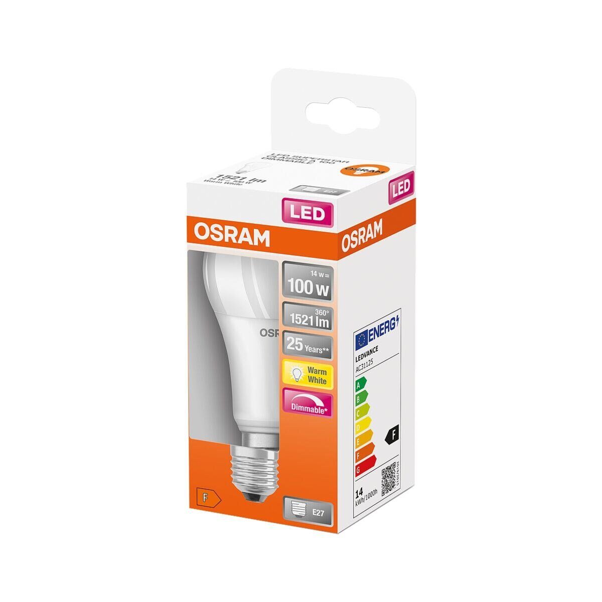 Osram LED-Leuchtmittel Superstar Classic A, E27, Warm White, 13 W