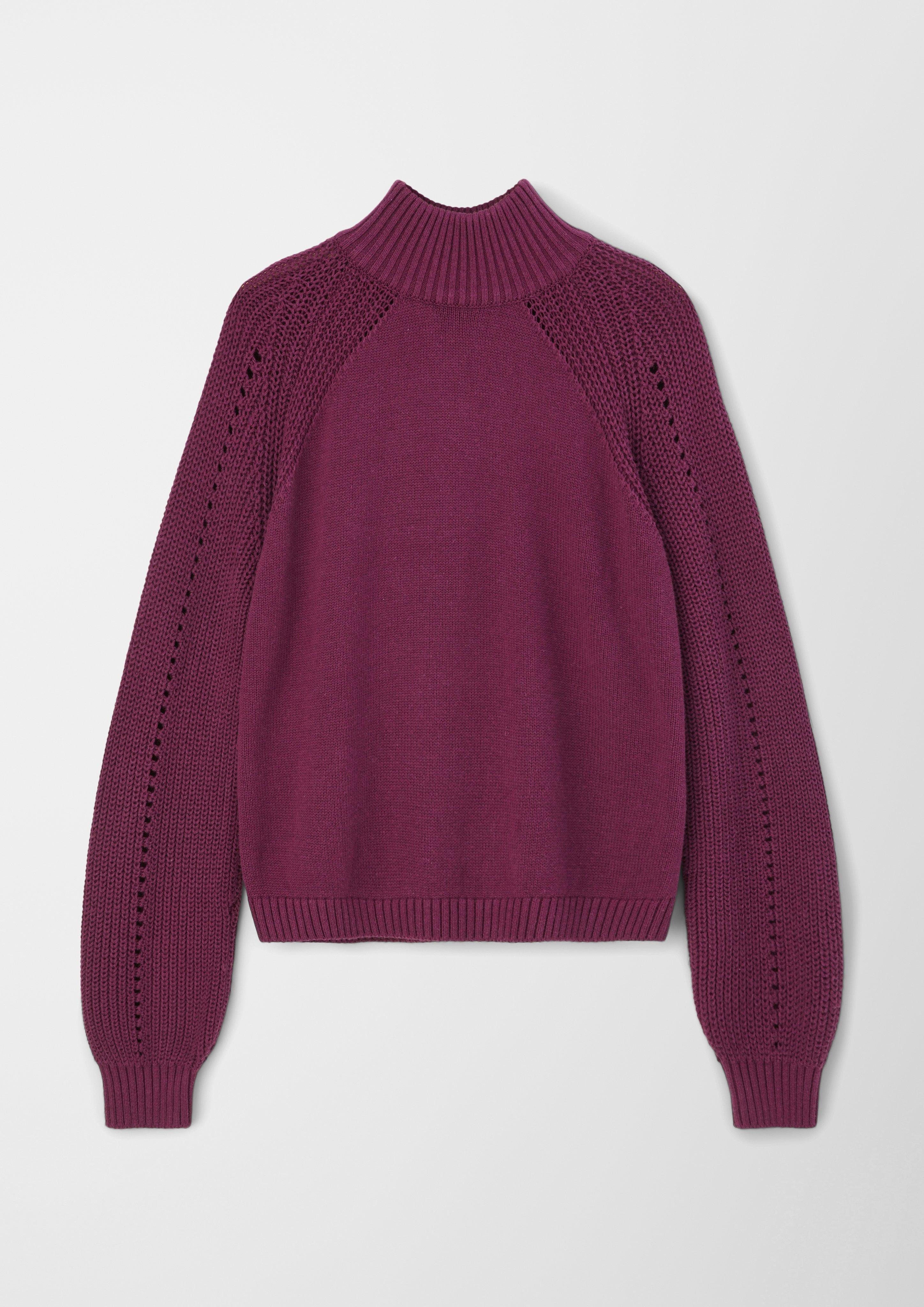 s.Oliver Strickpullover Pullover mit Strickmuster fuchsia