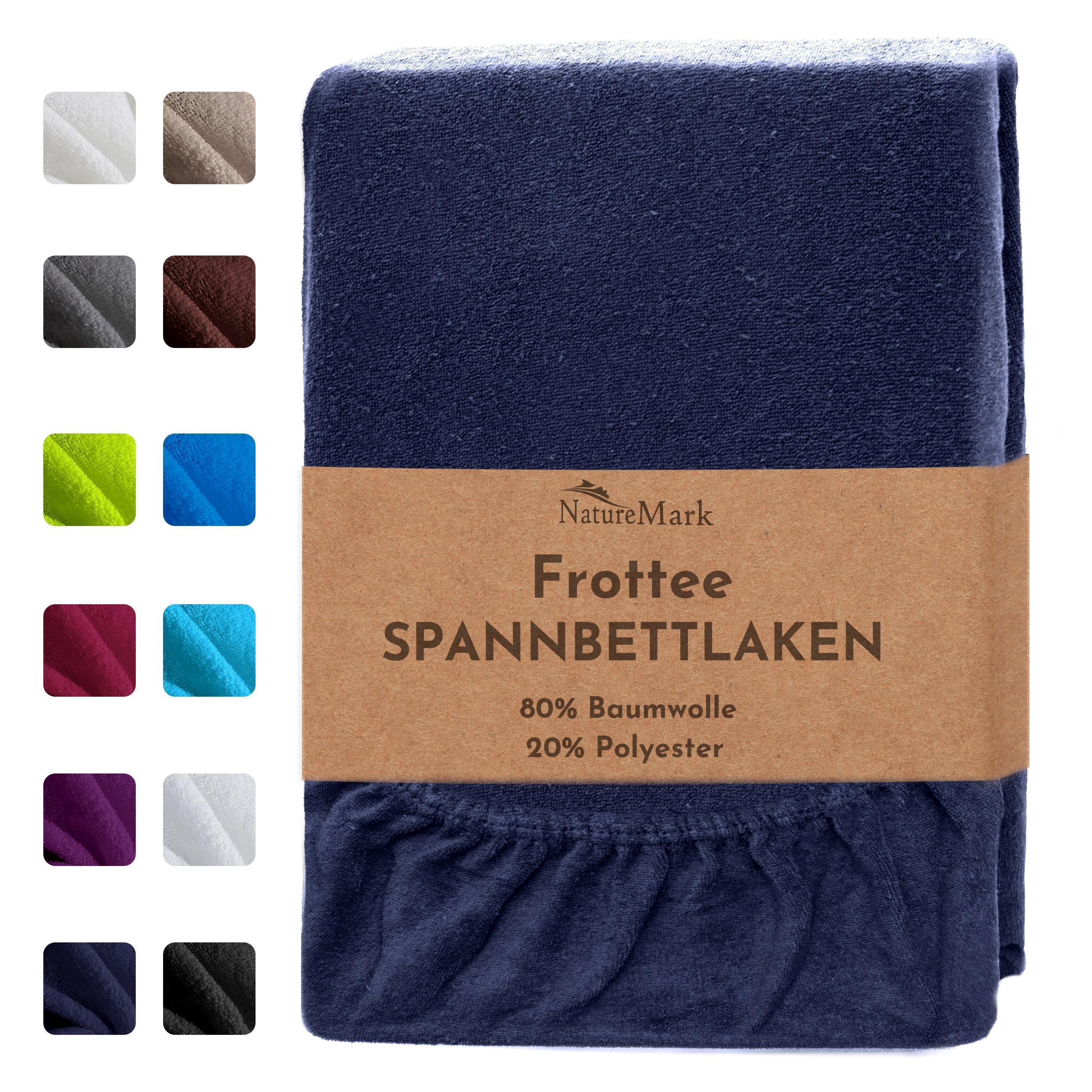 NatureMark Spannbettlaken Frottee Spannbetttuch, 80% Baumwolle / 20% Polyes günstig online kaufen