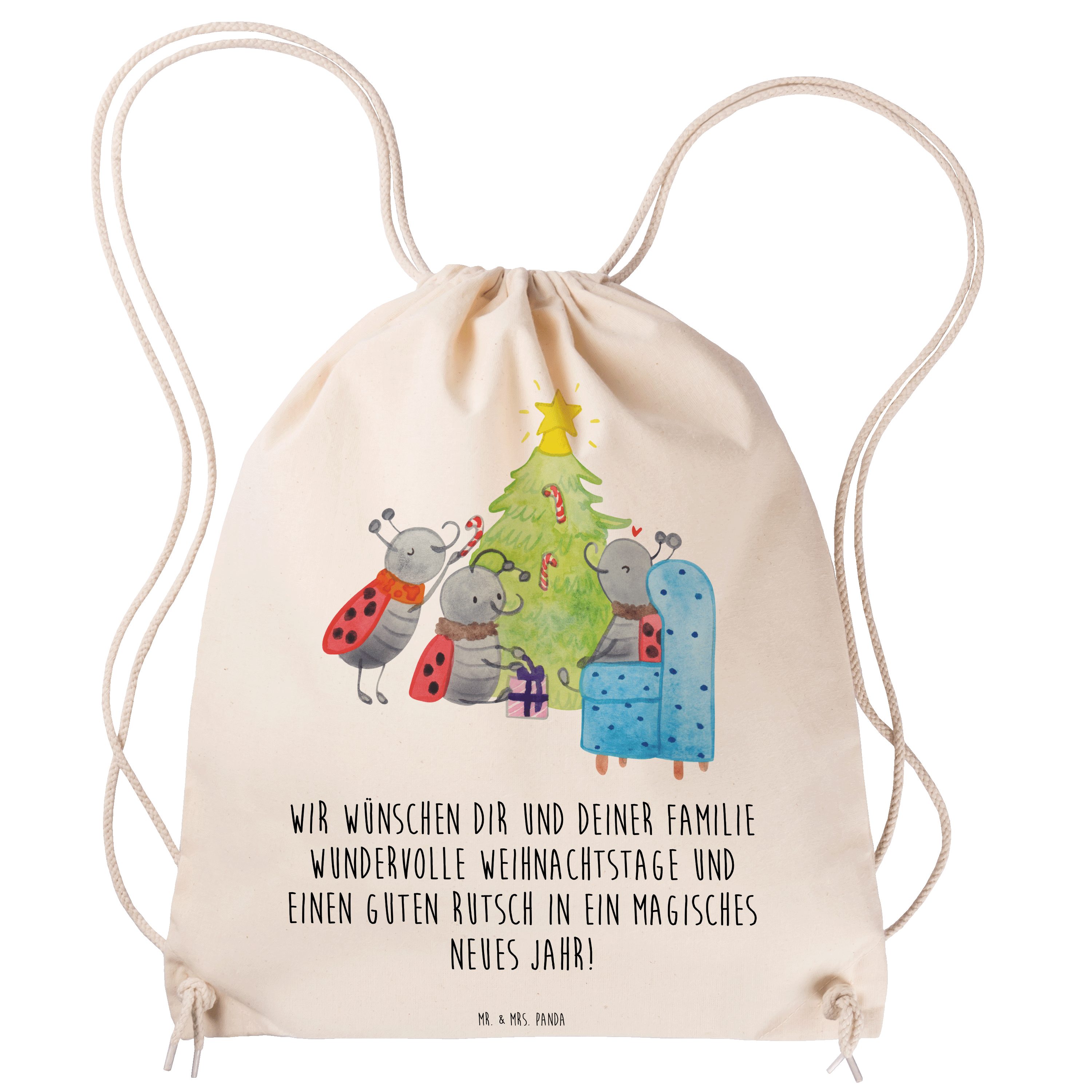 Mr. - Geschenk, Stoffbeutel, Wei Sporttasche & Mrs. Transparent Panda - Weihnachten (1-tlg) Smörle Advent,