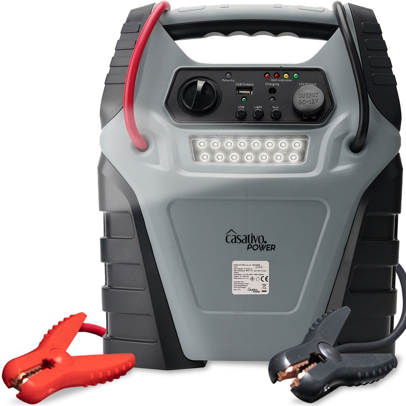 Casativo 5-in-1 Notfallbegleiter mit Starthilfe Booster & Luftkompressor Powerbank 20000 mAh, 12V, 20Ah, 1000A, 150 PSI – leistungsstark, mobil & vielseitig