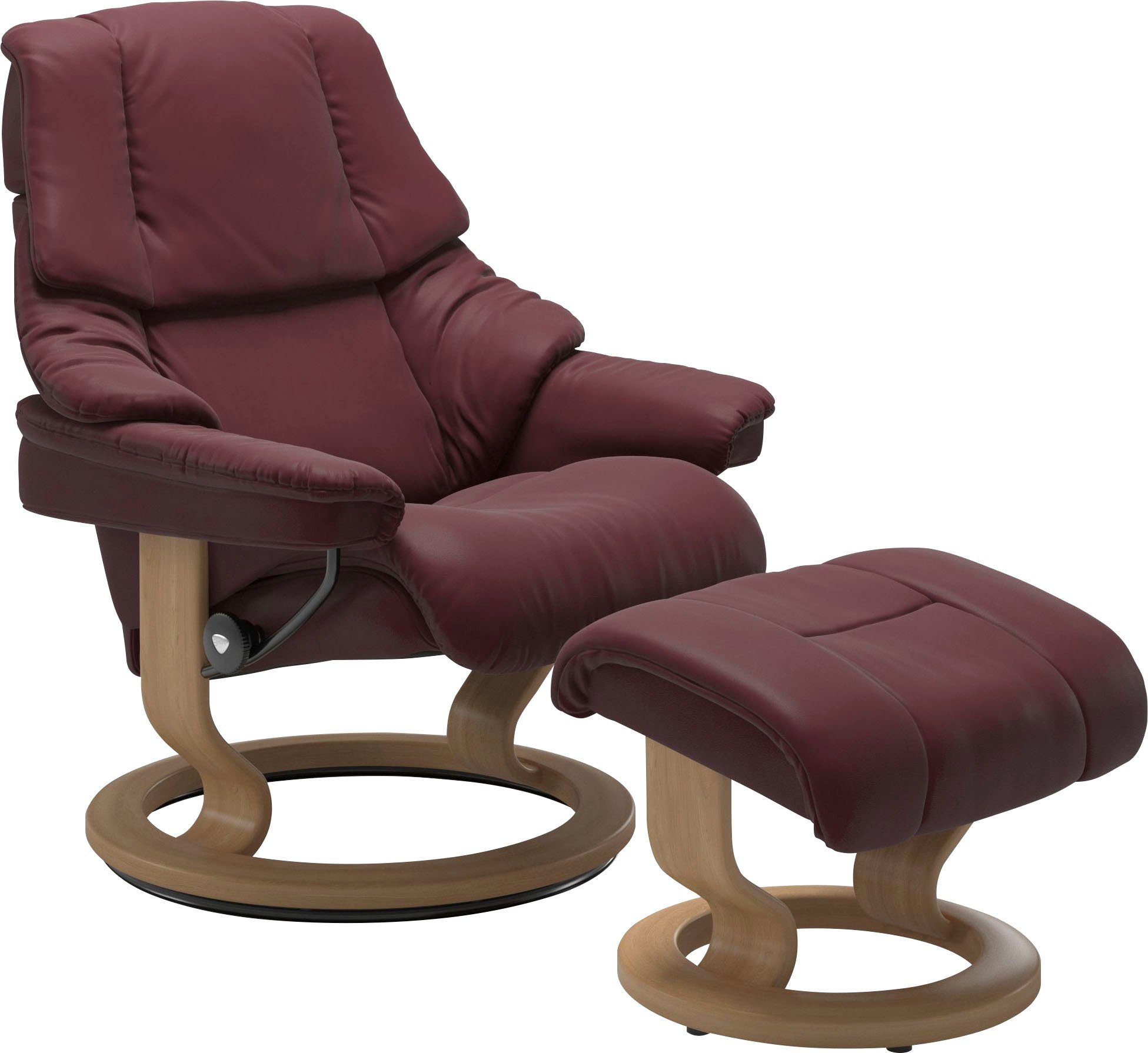 Stressless® Relaxsessel Reno (Set, Relaxsessel mit Hocker), mit Hocker, mit Classic Base, Größe S, M & L, Gestell Eiche. € 3.549,00
