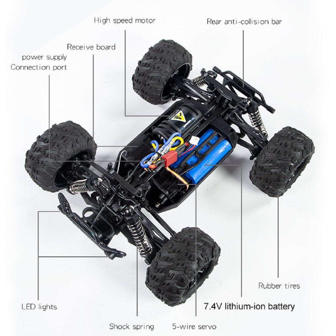 FUNFY RC-Auto bürstenloser Motor, 4WD RC-Auto im Maßstab 1:16 (Höchstgeschwindigkeit von 35 KM/Std., Geeignet für Hochgeschwindigkeits-Offroad-Abenteuer), High speed, all-terrain RC car with 40+ minutes battery life.