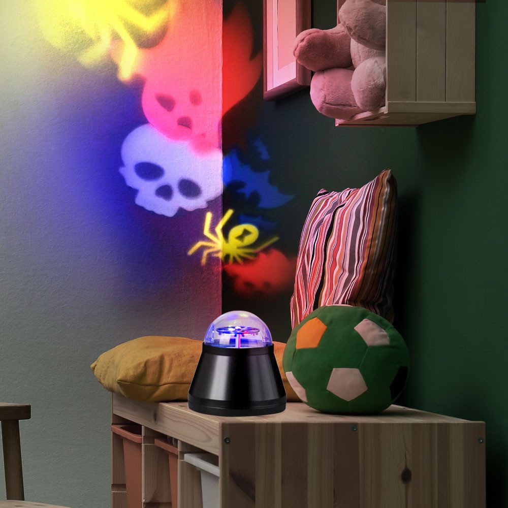WOFI Dekolicht, LED-Leuchtmittel fest verbaut, Farbwechsel, LED Tischleuchte Wohnzimmerlampe Halloween RGB Farbwechsel rotierend