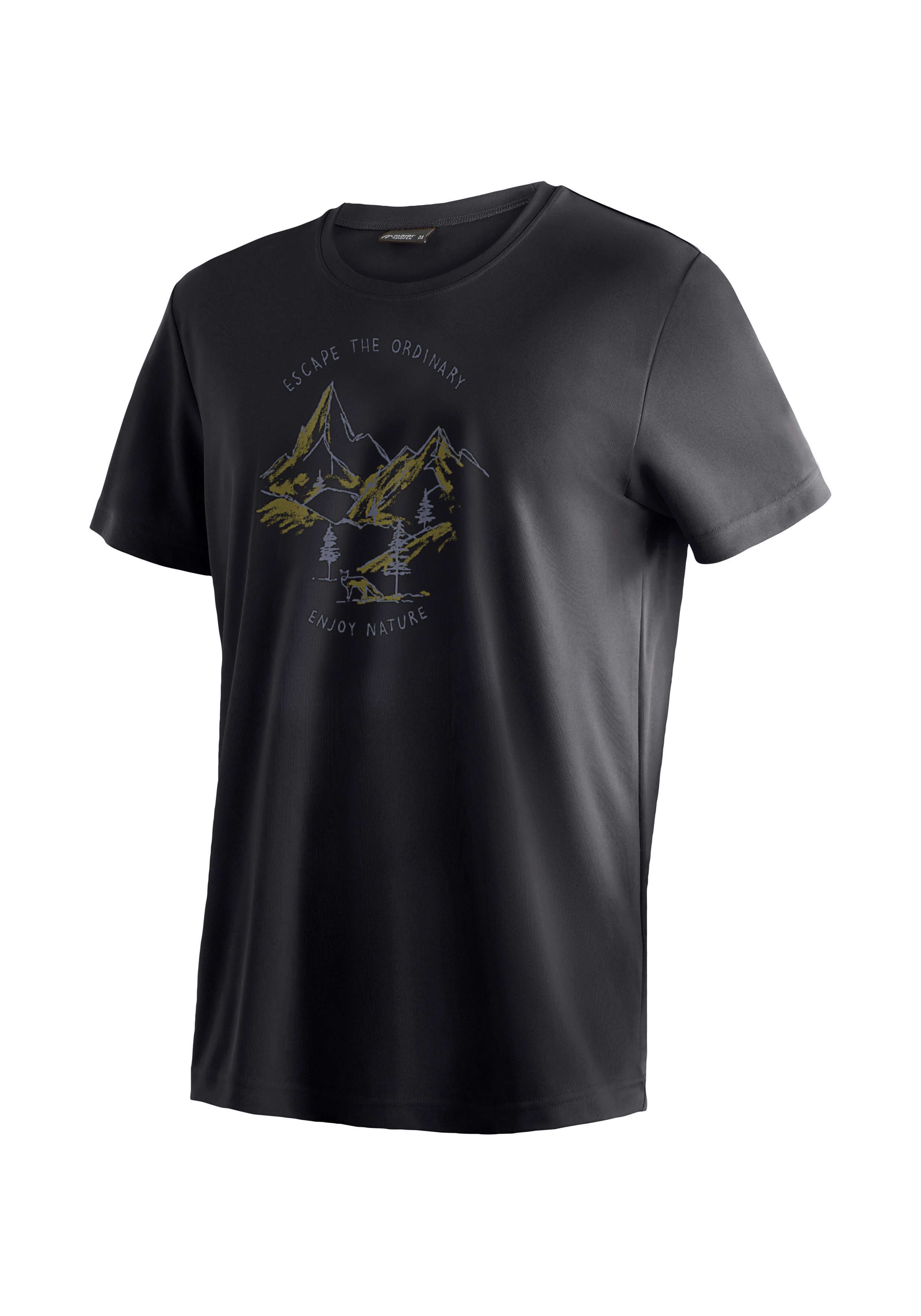 Maier Sports T-Shirt Dieter Print Herren Kurzarmshirt, leichtes Sommer Funktionsshirt, Rundhals, Reg Fit