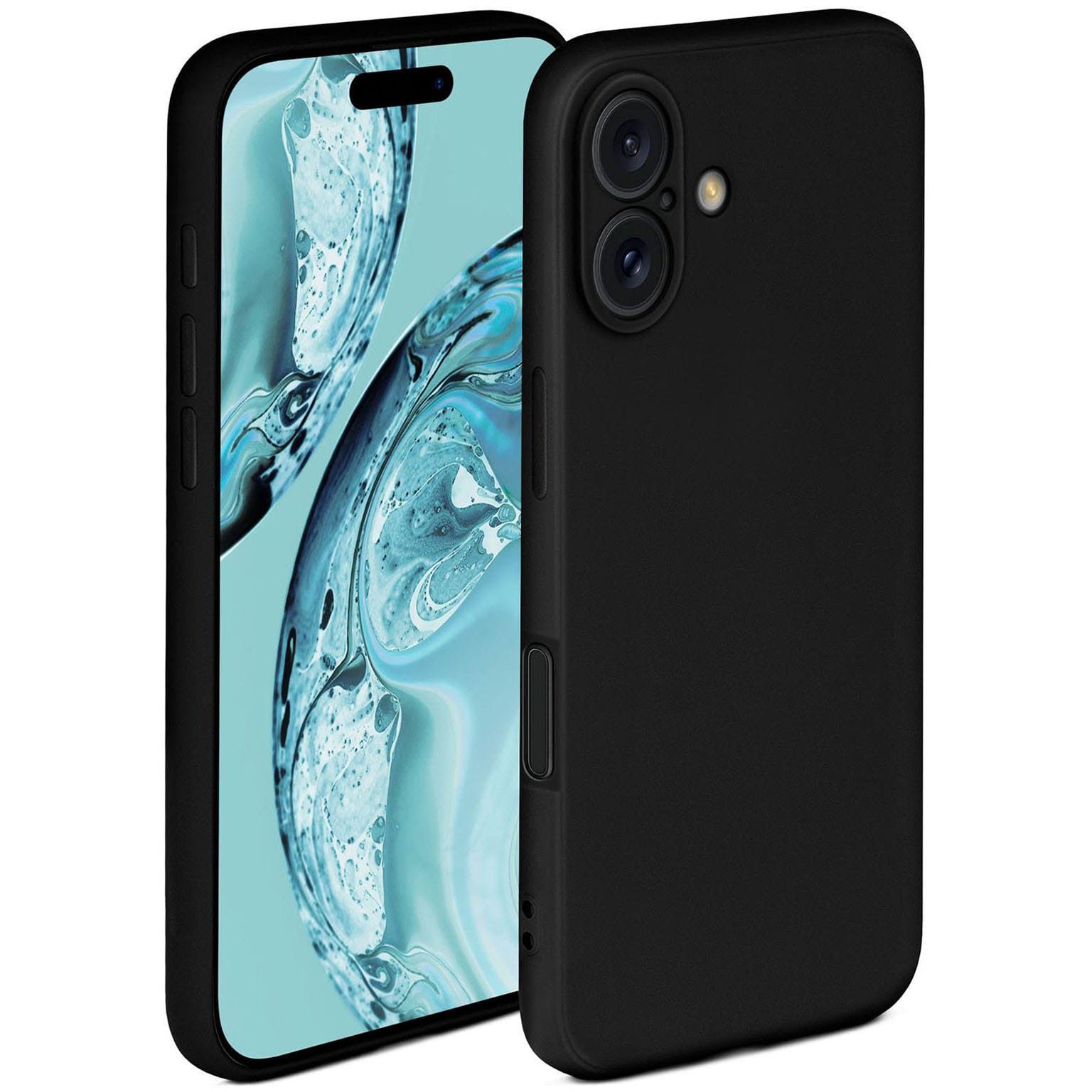 Handyhülle für iPhone 16 Hülle Silikon Soft Case Schwarz