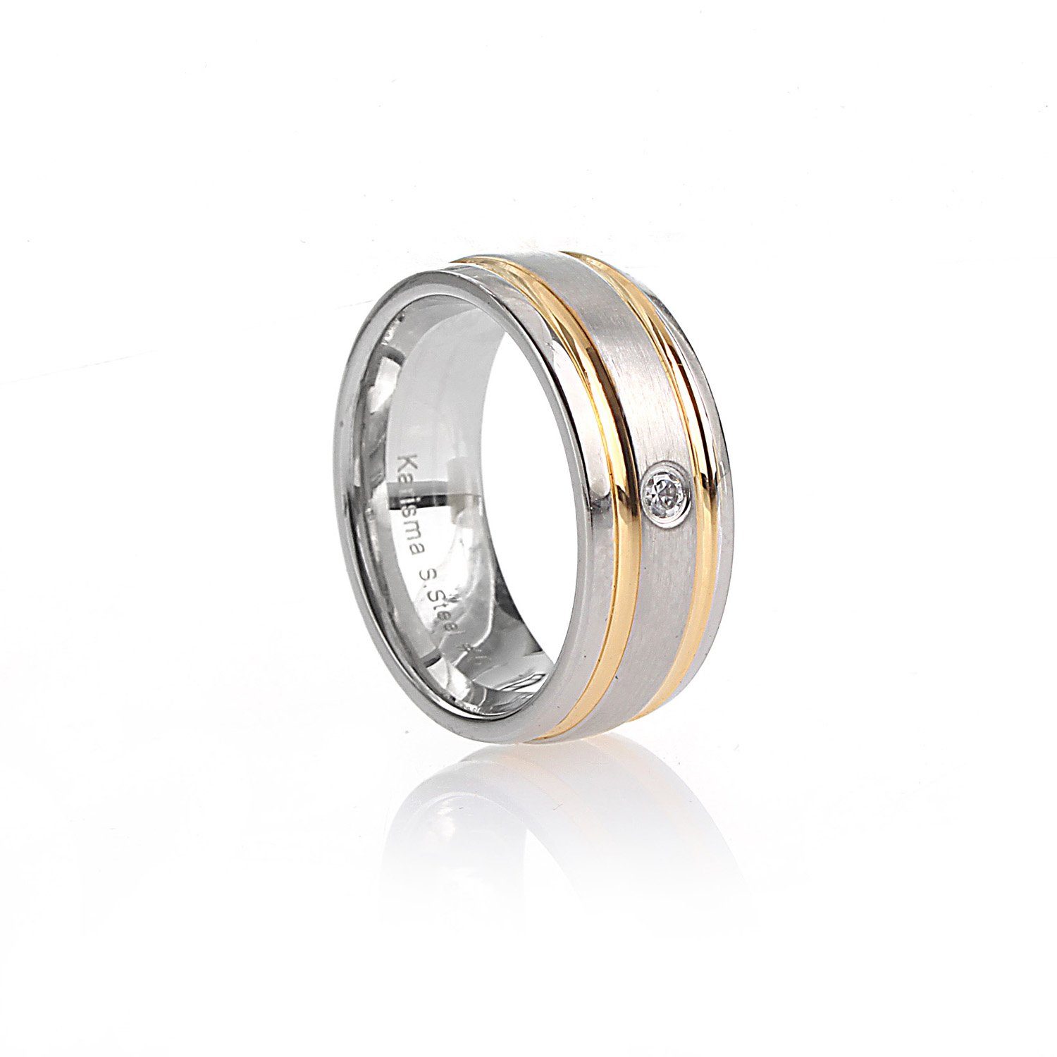 Karisma Fingerring Karisma Trauring Eheringe Verlobungsring Edelstahlring Bicolor, Vergoldet HSR4320 wahlweise mit oder ohne Stein