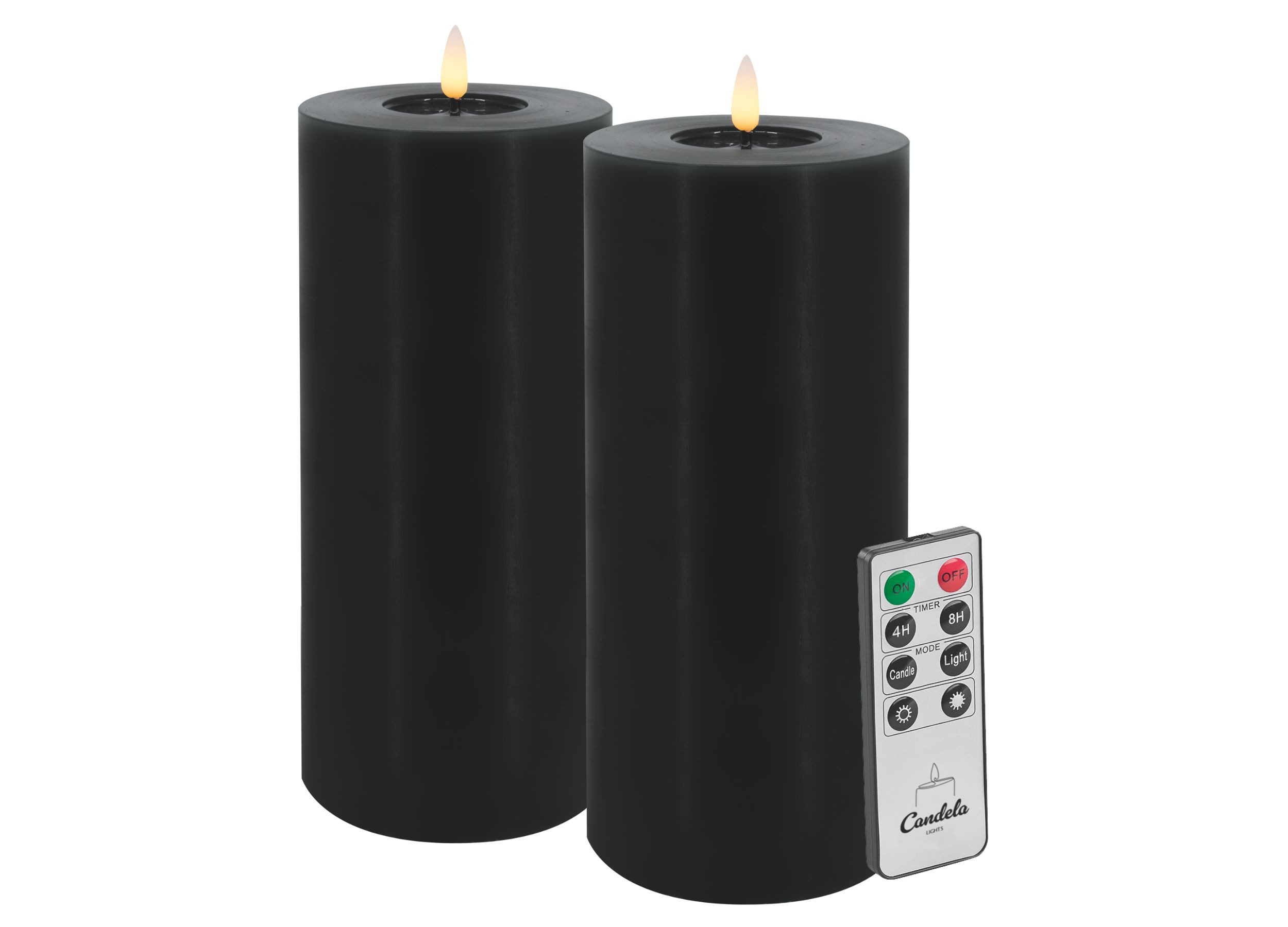 LC Home LED-Kerze LED Kerzen Set Winter Echtwachs Timerfunktion Fernbedienung dimmbar (Set, 2-tlg., LED Kerzen Winter, Teelicht und Stumpenkerze mit Reflexionsspiegel), LED Kerzen mit Timerfunktion Fernbedienung Dimmbar
