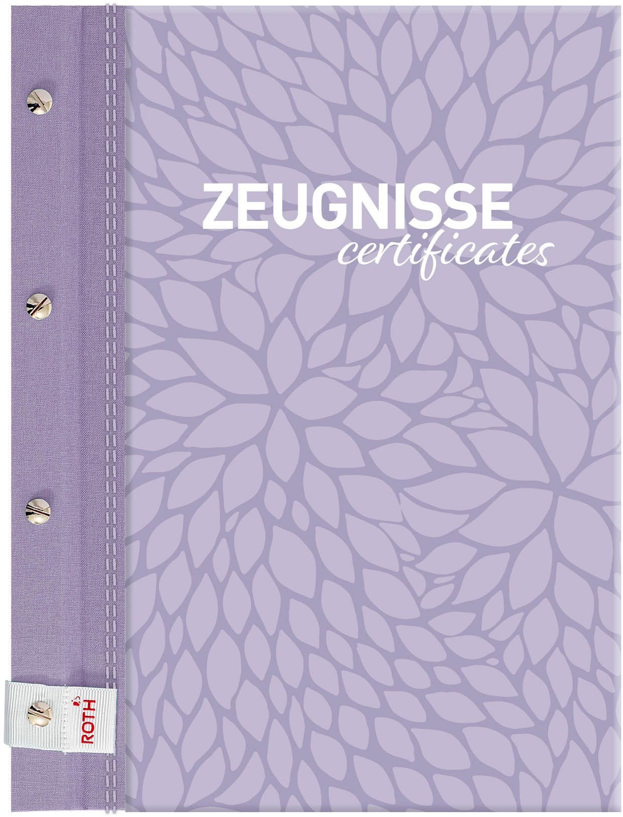 Roth Ideen Vokabelheft Zeugnismappe Pattern mit Buchschrauben -Lila Paradise- hell-lila