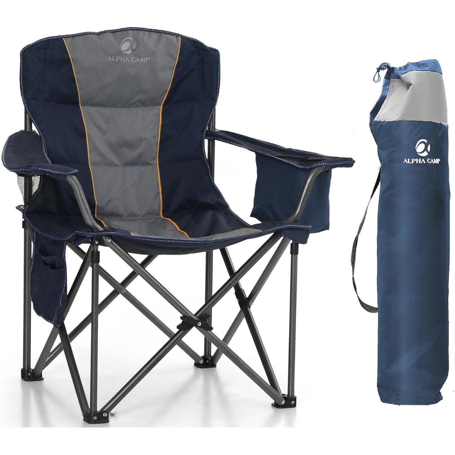 LuxusKollektion Campingstuhl Campingstuhl Klappstuhl Faltbar Getränkehalter 200kg Blau 1Pcs