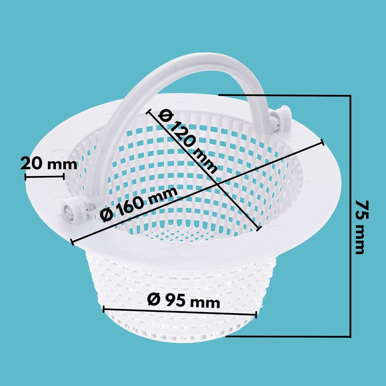 Amapool Poolschlauch Amapool Skimmerkorb zum einfachen entfernen von Verschmutzungen im Poo, (1 St), Amapool Skimmer Korb 16cm I Ersatzkorb für Standard Skimmer – Bild 2 von 5