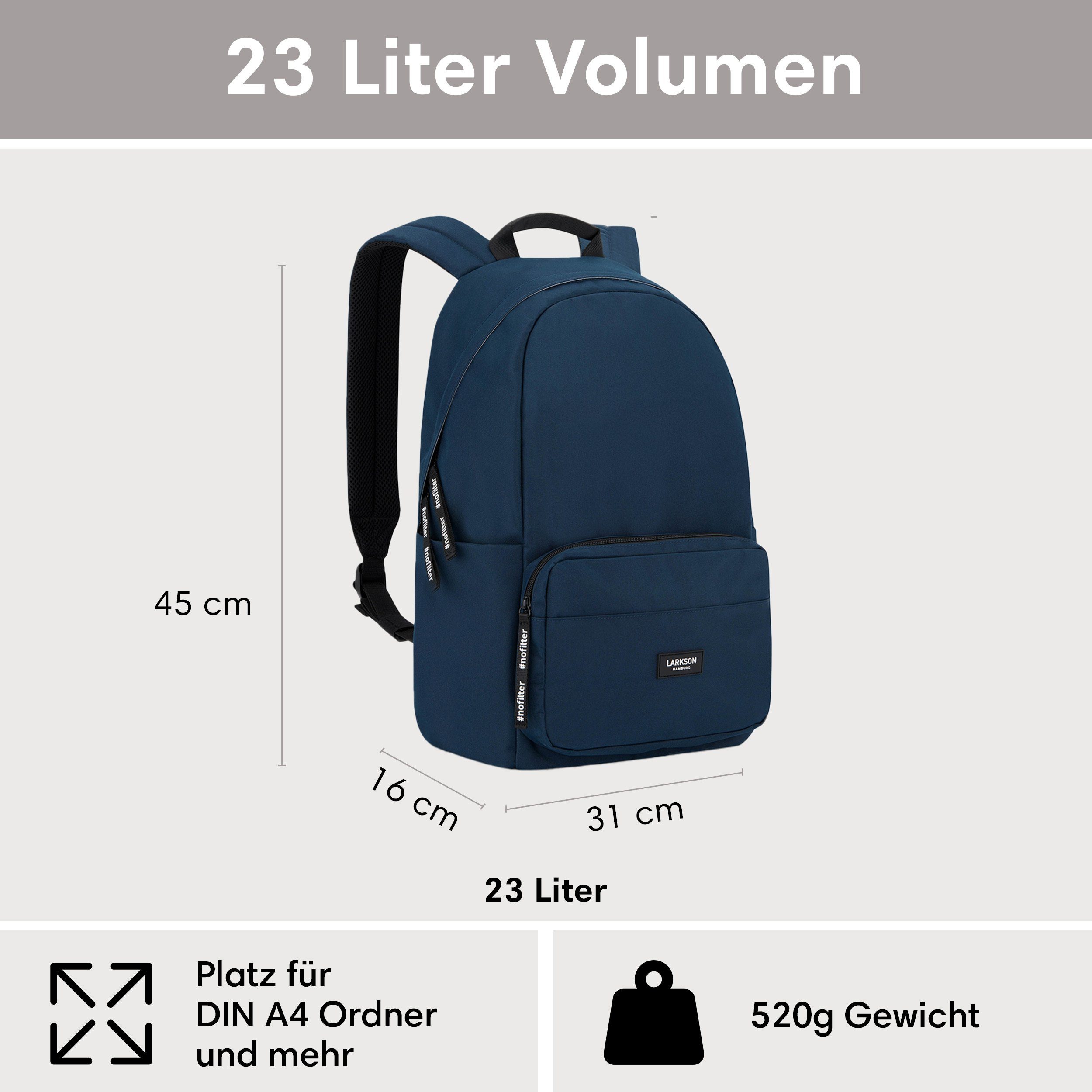 LARKSON Schulrucksack No 3 Rucksack Schule Mädchen Jungen Teenager (1-tlg), Seitentasche, Laptopfach, Wasserabweisend