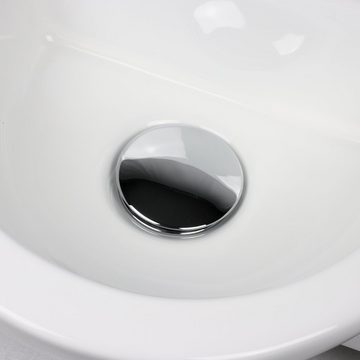 Stabilo Sanitär Küchenspüle Keramik Waschbecken halbrund 440 x250x120 mm weiß Komplettset