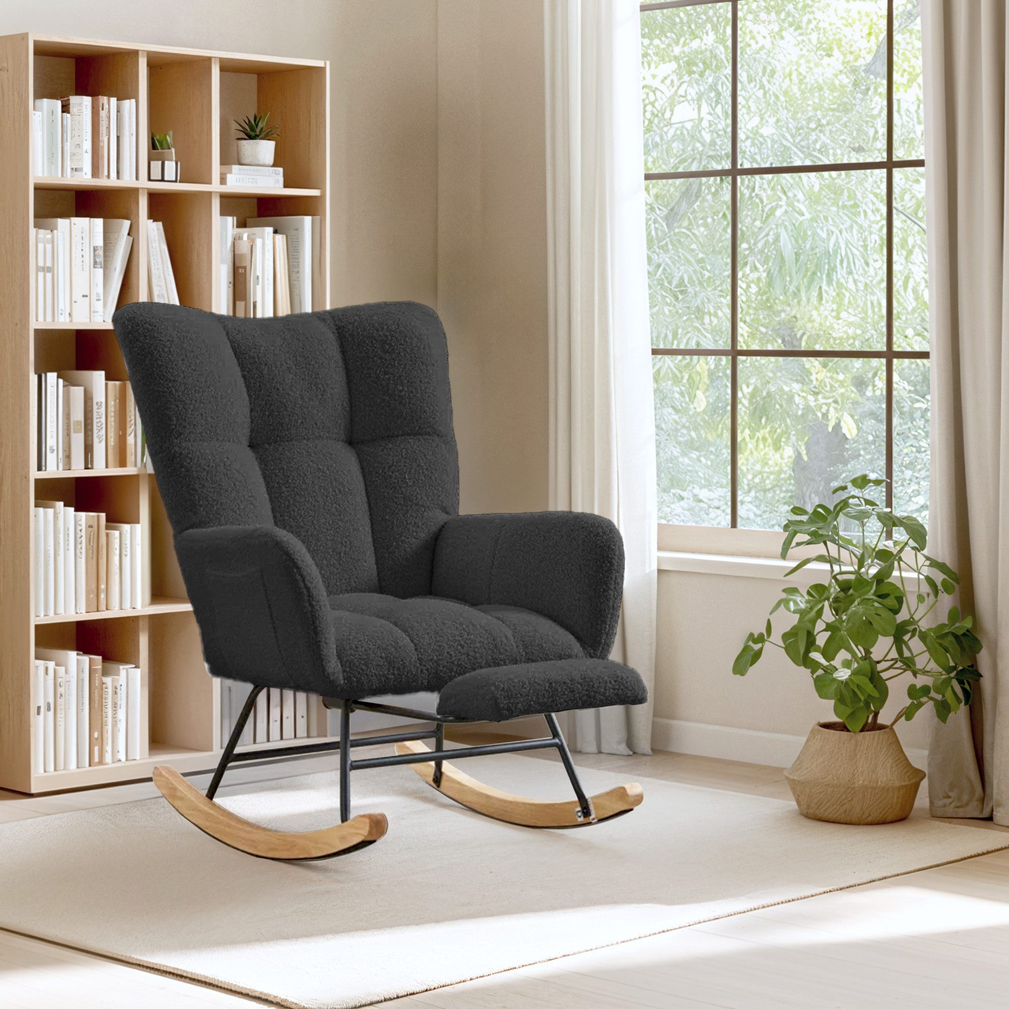 FLEXISPOT Schaukelstuhl mit Hoher Rückenlehne & Fußstütze, Relaxsessel, Sch günstig online kaufen