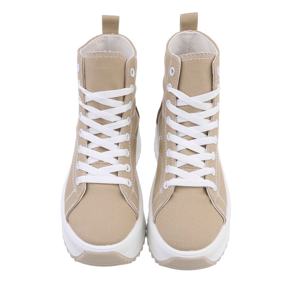 Ital-Design Komfortable Sneakers mit hoher Sohle und modischem Design Sneakerboots (85960089) Flach Sneakers High in Hellbraun