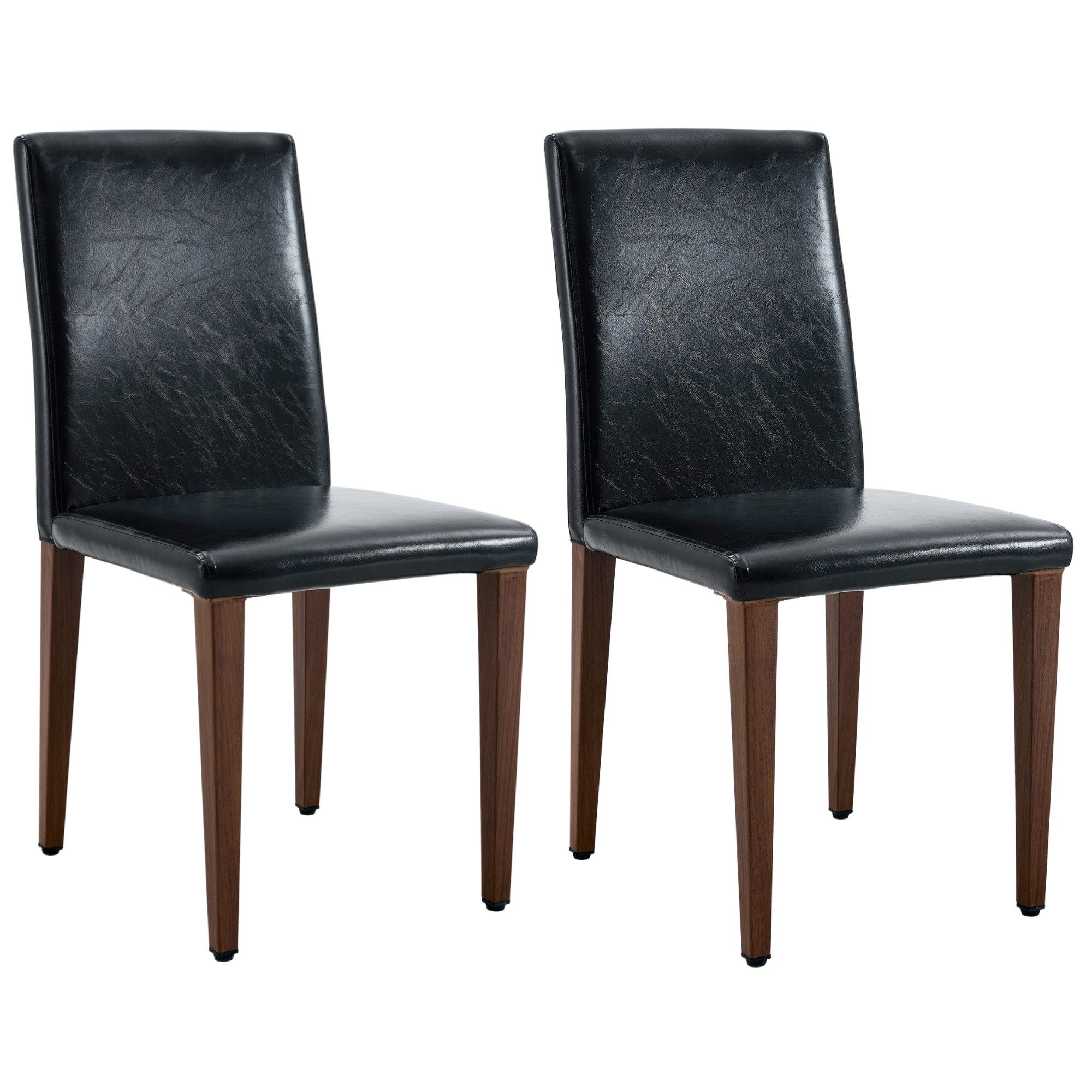 JUFU Polsterstuhl Esszimmerstuhl, Wohnzimmerstuhl, Küchenstuhl, 41 x 47 x 90 cm (2 St), Kunstleder mit Metallbeinen, Modernes Design, 2er Set