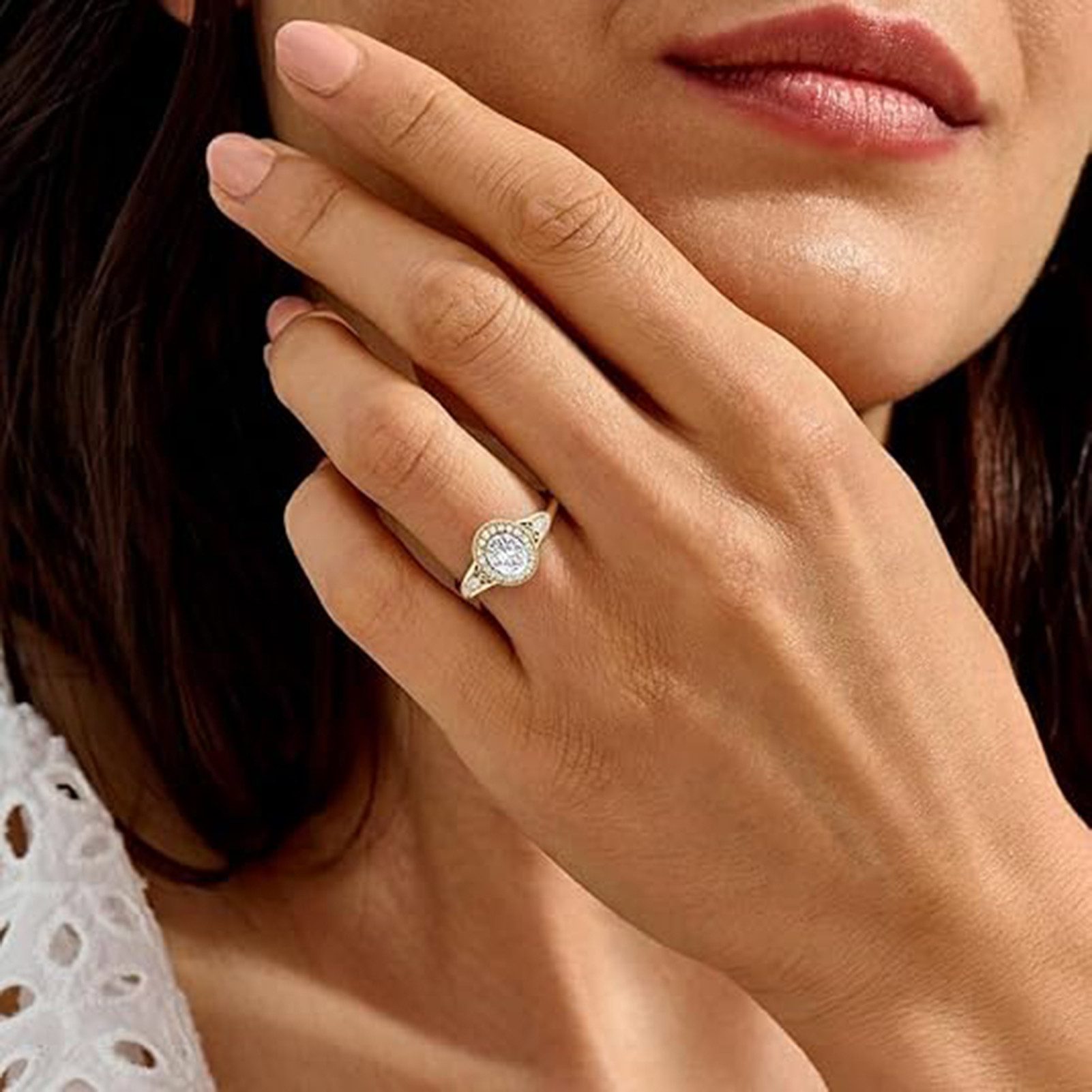 Jumpeak Diamantring weddingring,ring gold,Ringe für Männer und Frauen,Diamantring,1.5Karat, Valentinstagsgeschenk,Jubiläumsgeschenk,Geschenk für meine Geliebte