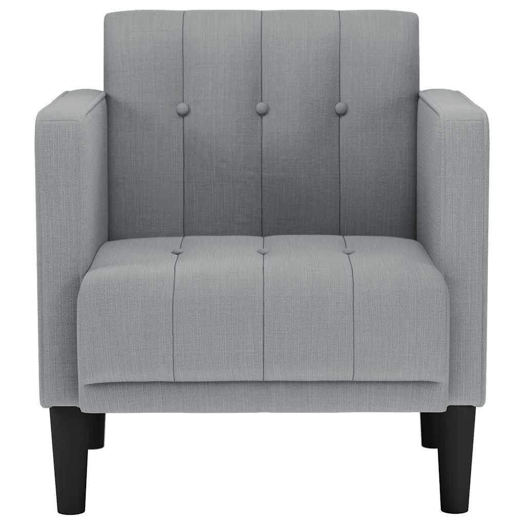 vidaXL Sessel Sessel mit Armlehnen Hellgrau 53 cm Stoff (1-St)